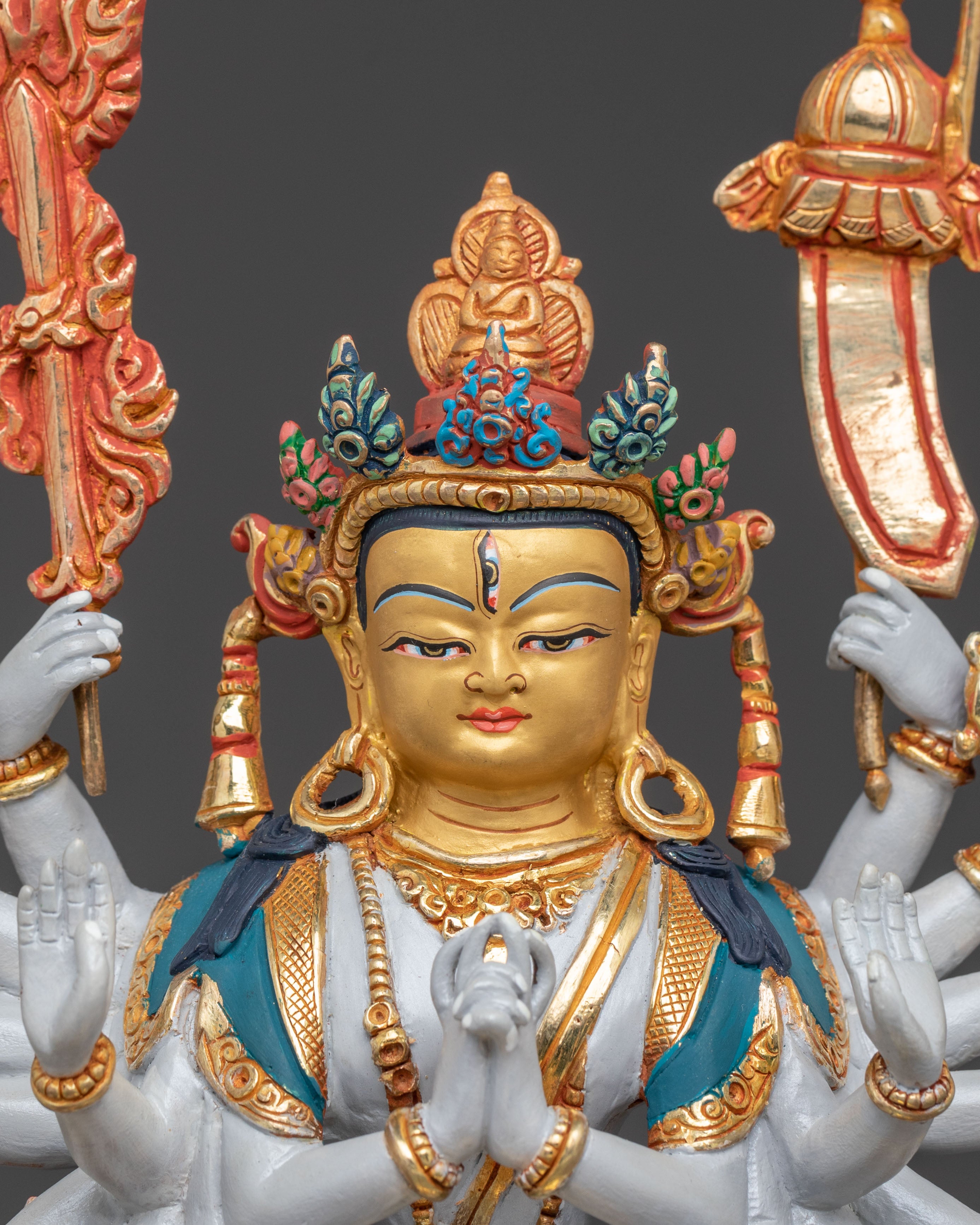 Compassion Goddess Cundi Statue – Handcrafted Gilded Copper Statue