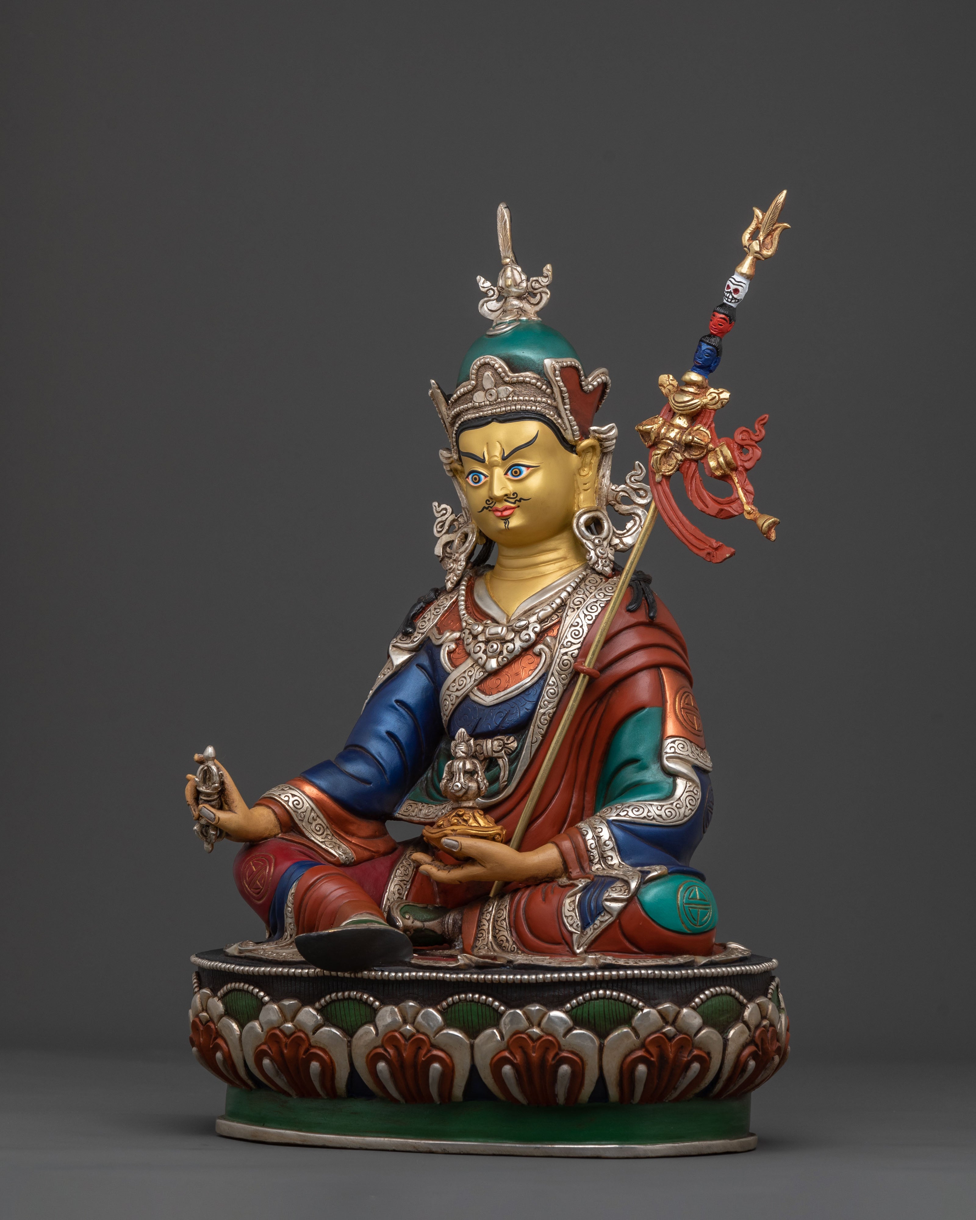 Guru Rinpoche Statue | 24K Gold Gilded Masterpiece