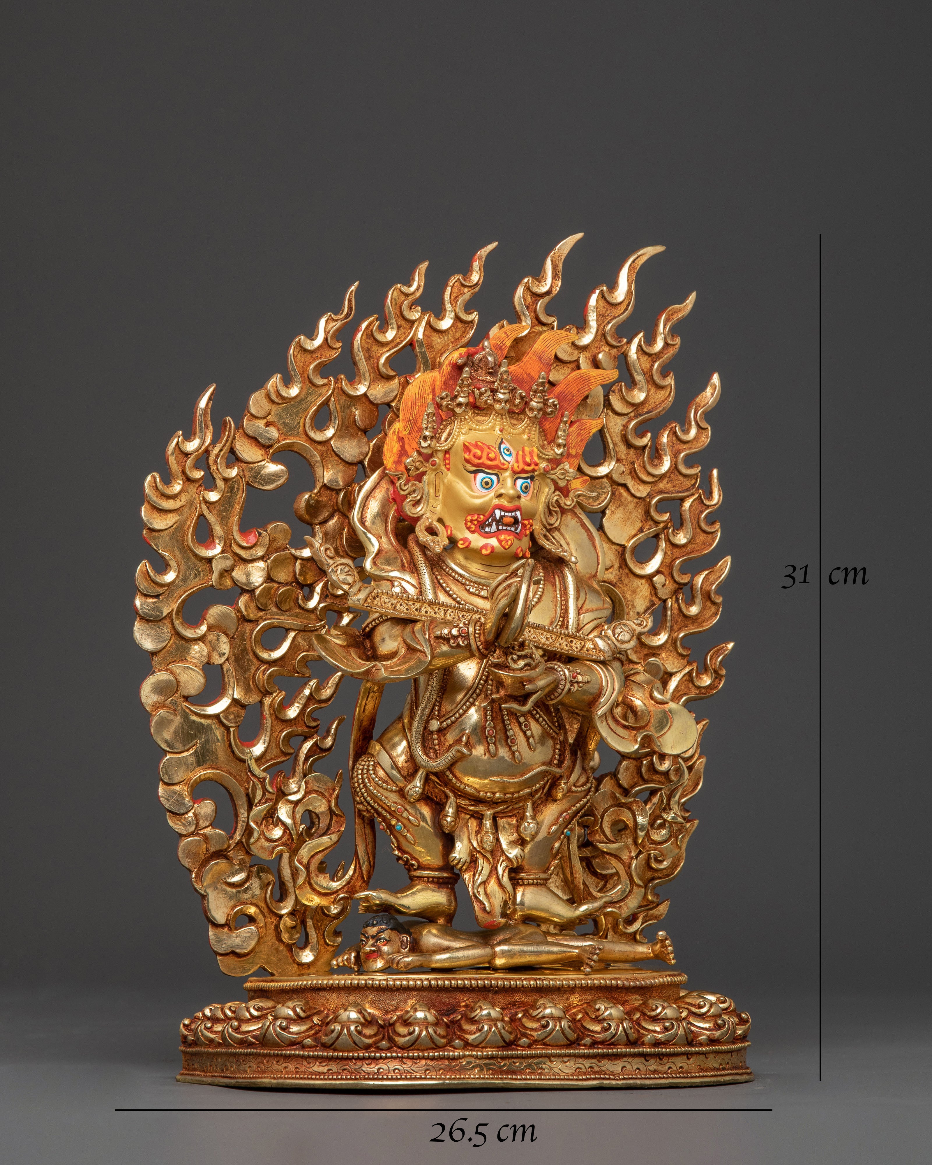 Shakya Mahakala Holy Statue | Hand-Gilded Copper Art