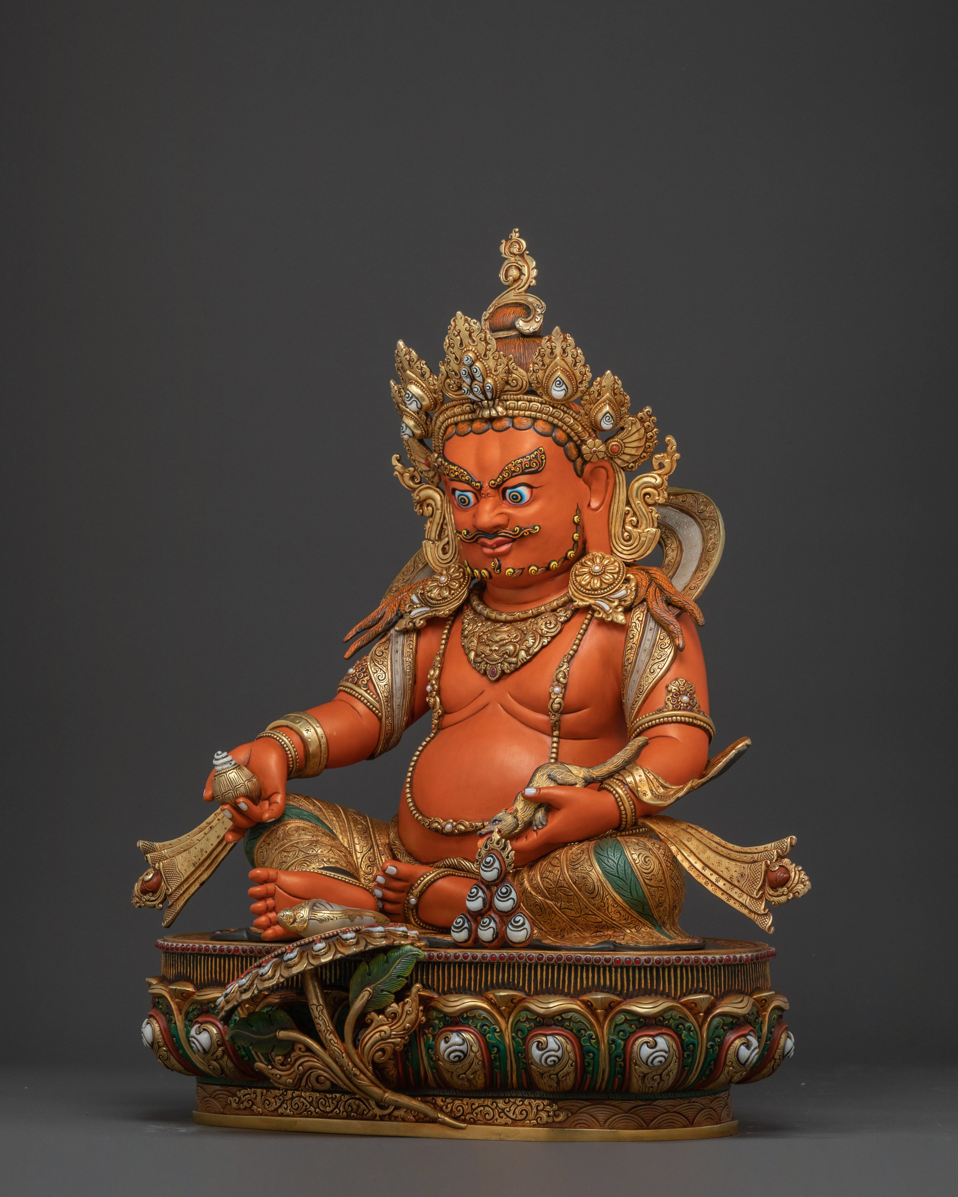 Dzambhala Prosperity Deity Sculpture | Spiritual Altar and Home Decor