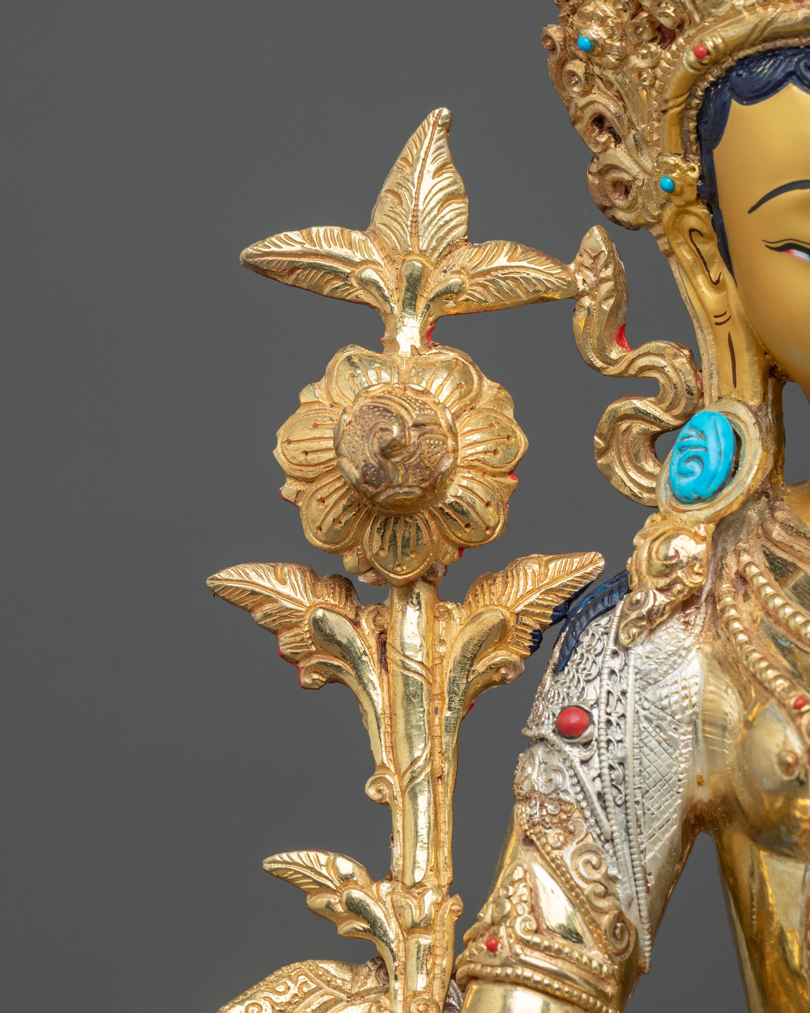 Sacred White Tara Sculpture | Copper Figurine