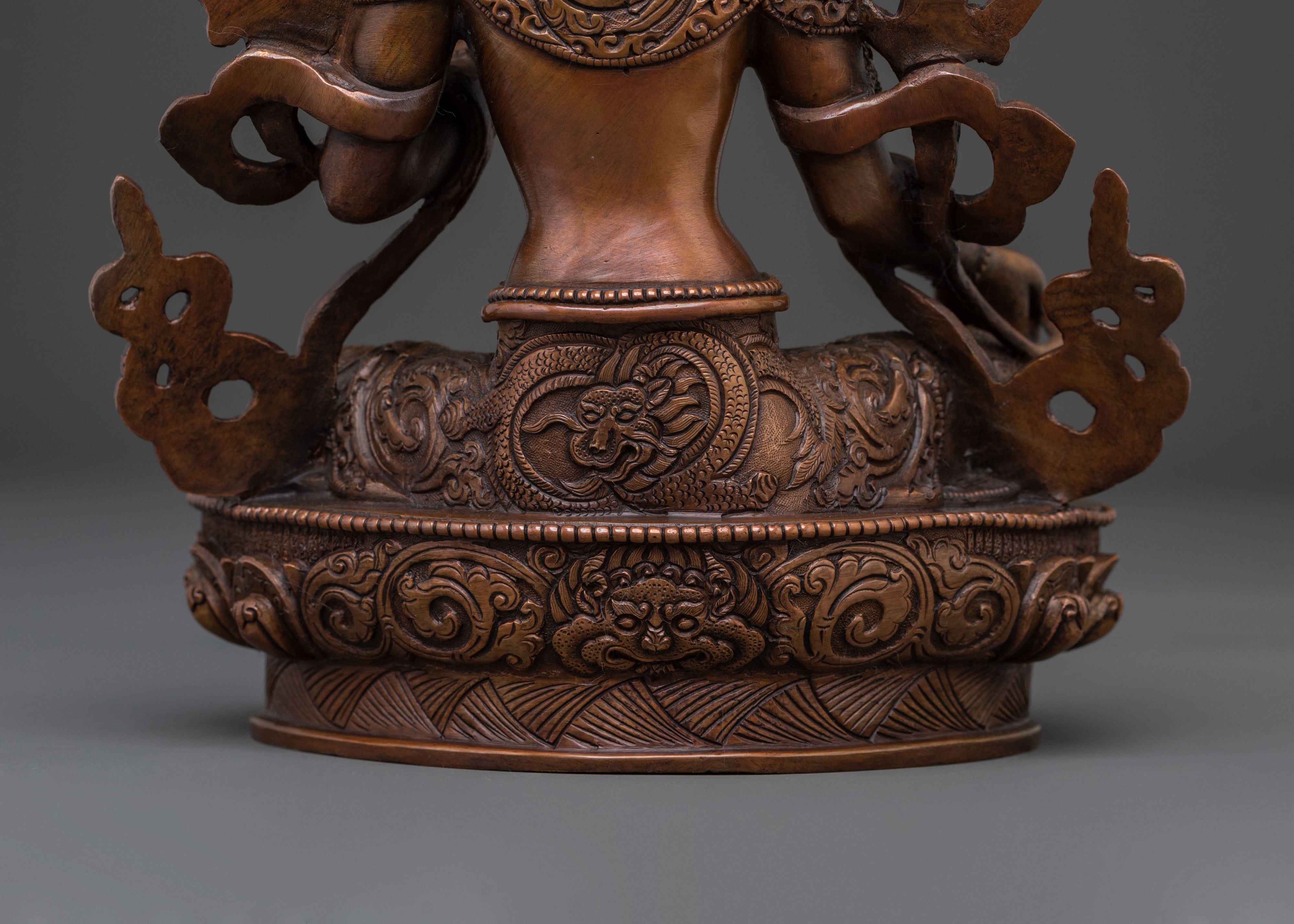 Amitayus Statue in Oxidized Copper | Pure Longevity