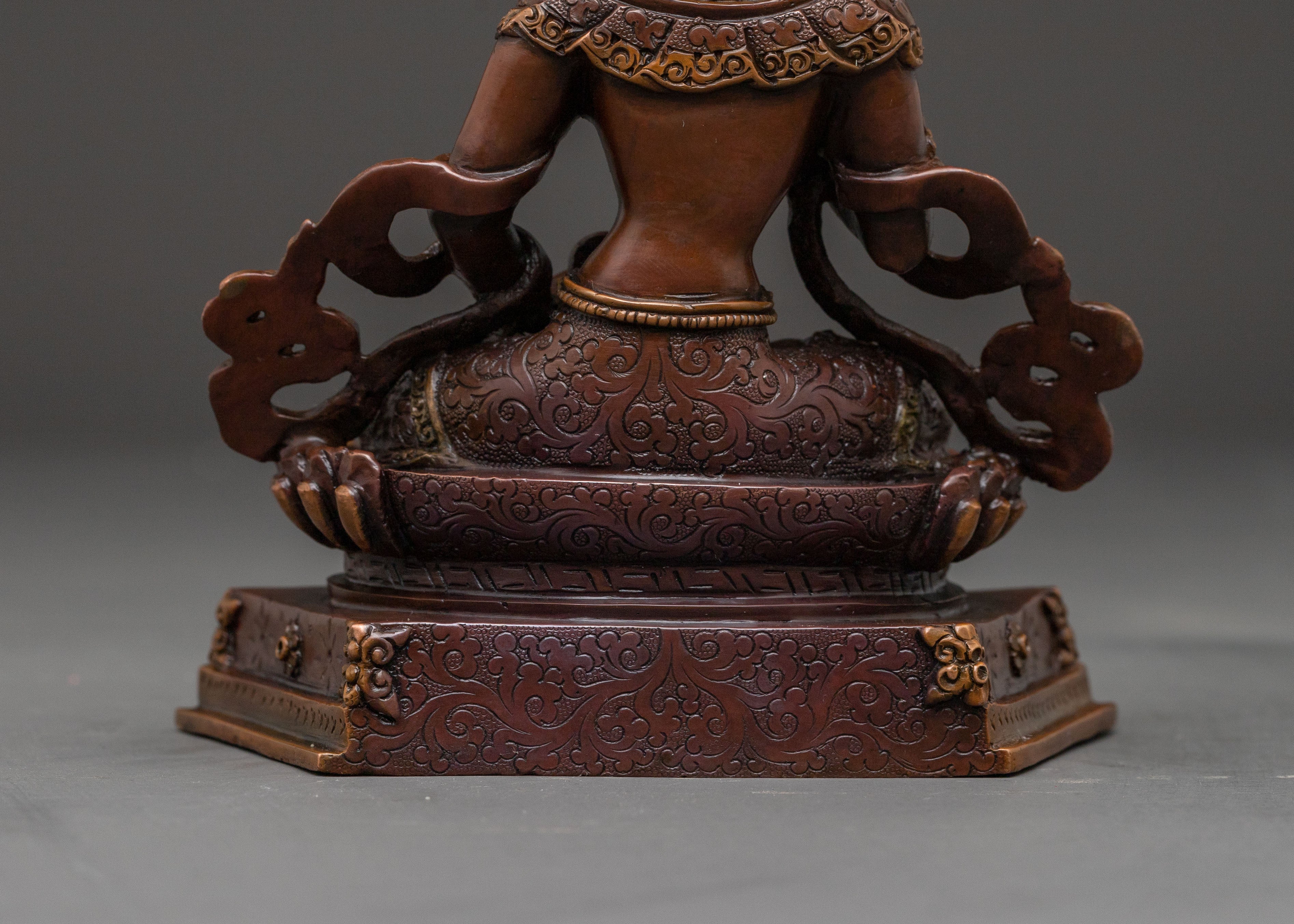 Green Tara Healing Protection Statue - Oxidized Copper Sculpture