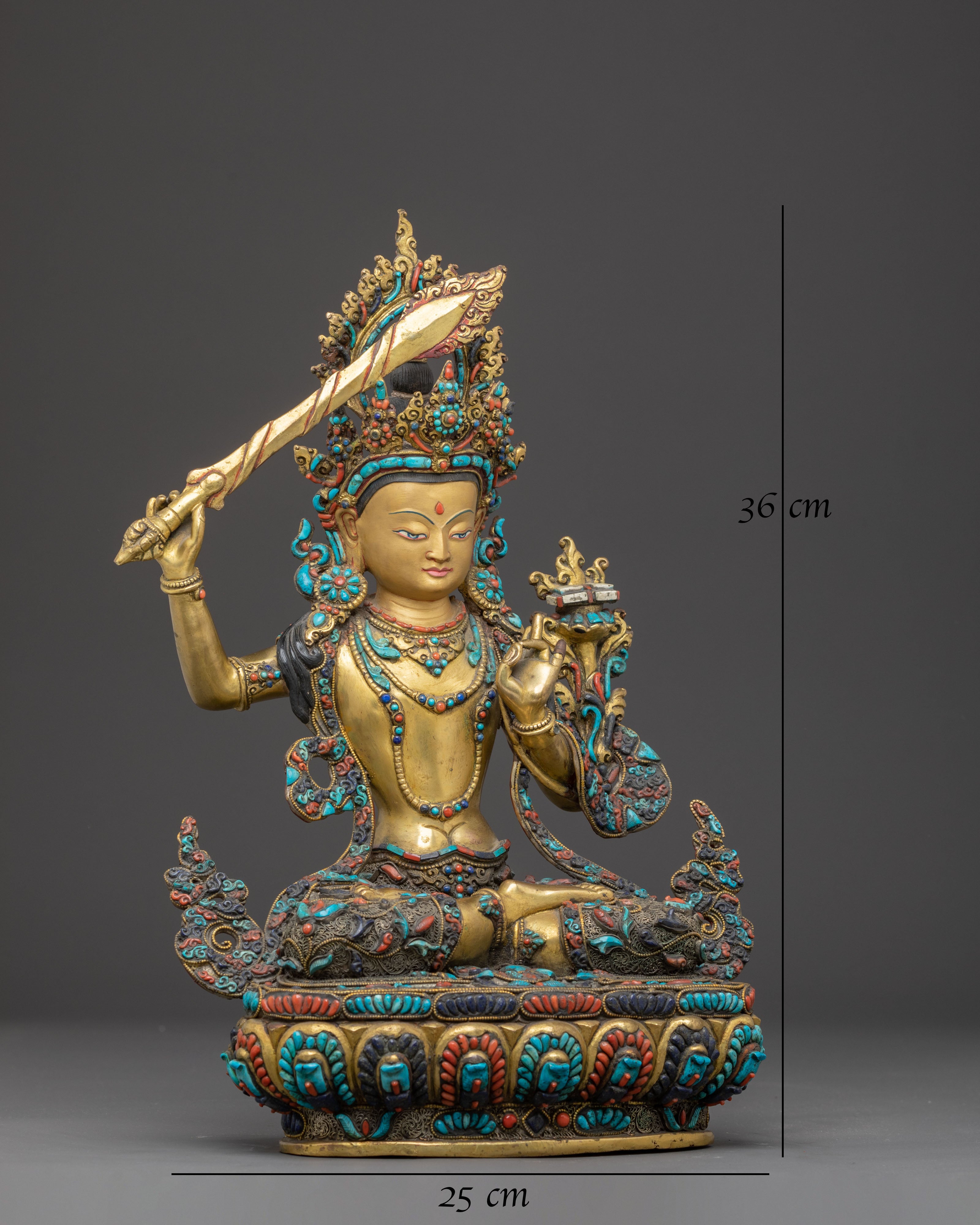 Manjushri, Guardian of Knowledge Handcrafted Statue | Dharma Protector