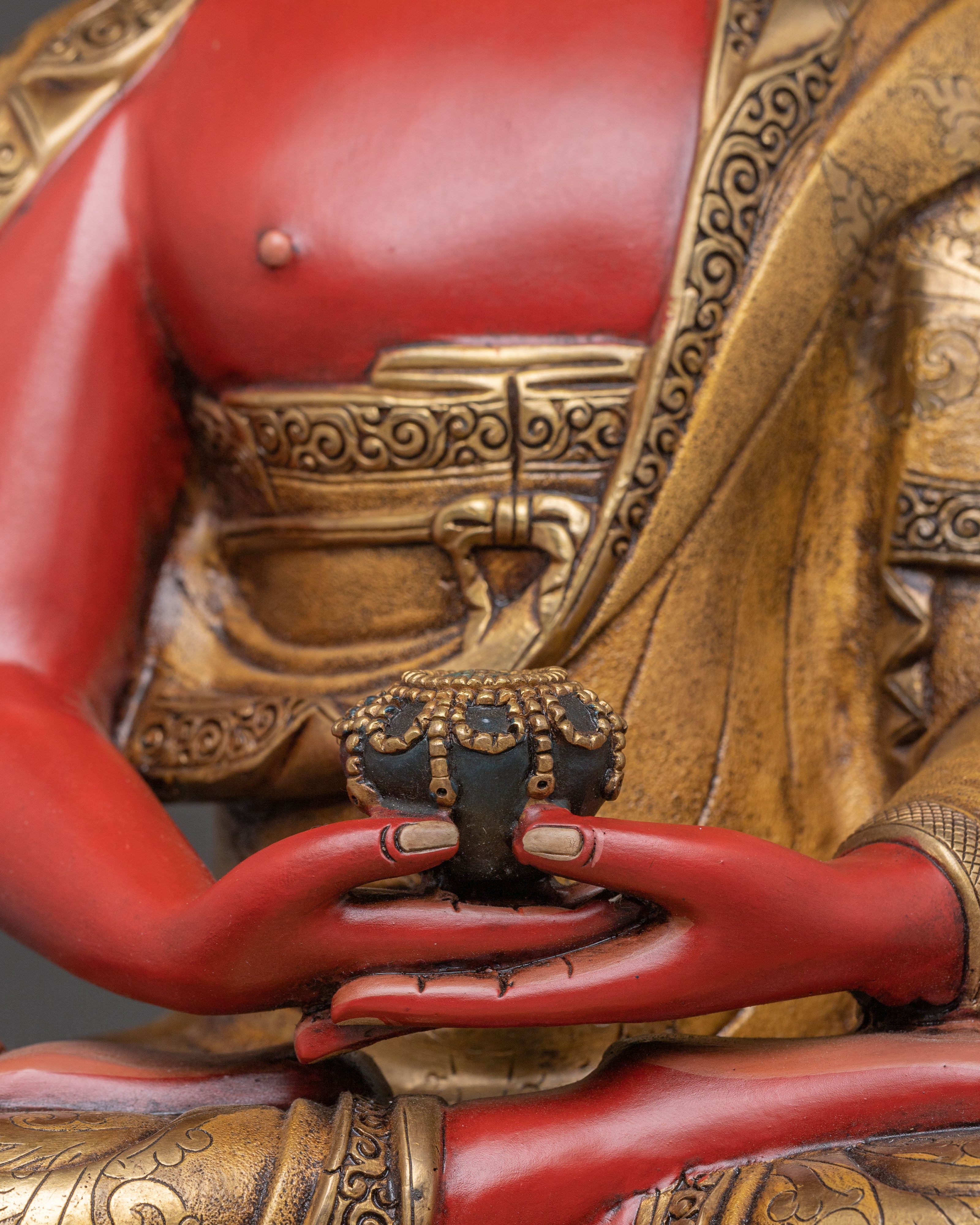 Amitabha Buddha 24K Gold Gilded Spiritual Statue
