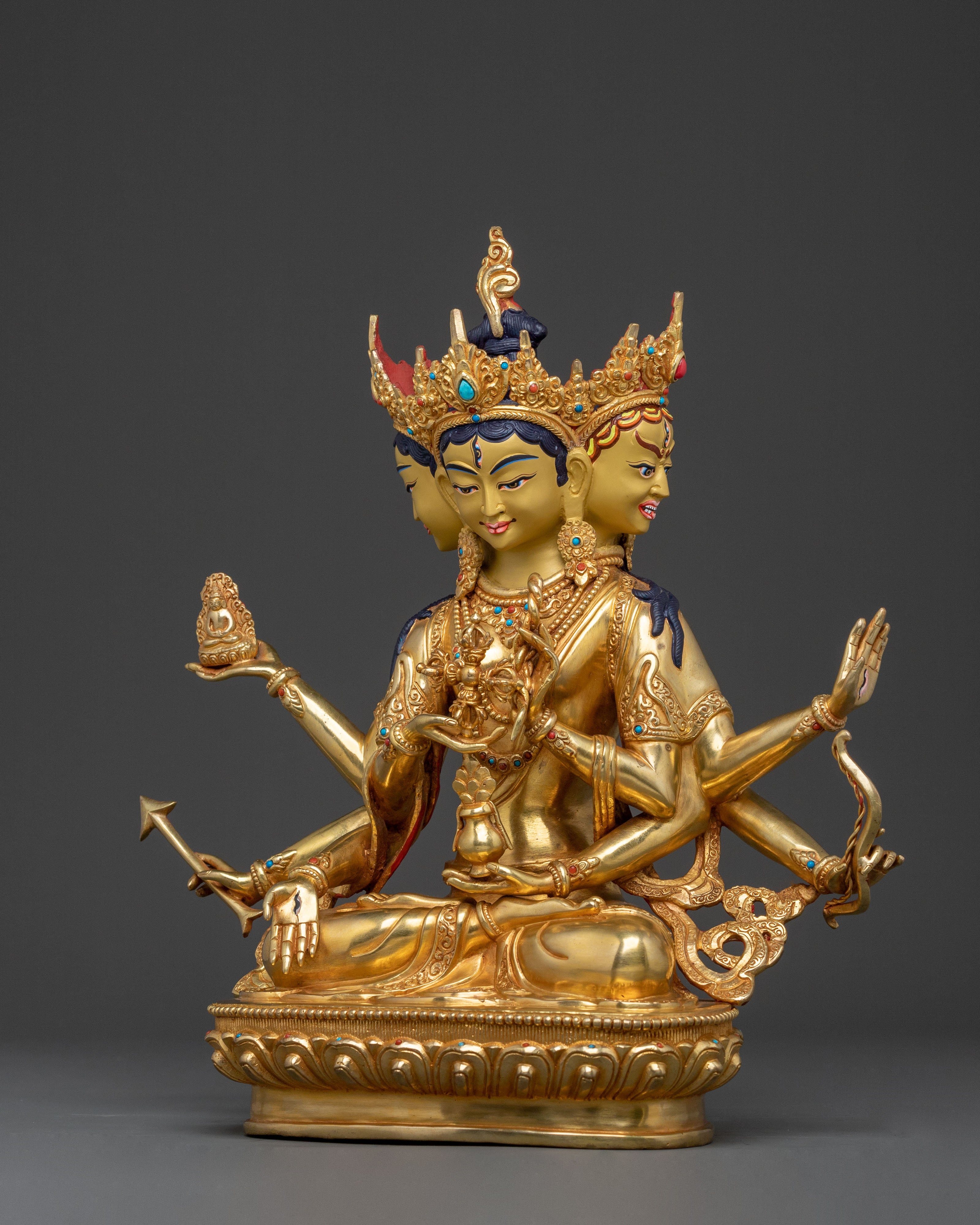 Namgyalma Statue: 24K Gold Gilded Dakini