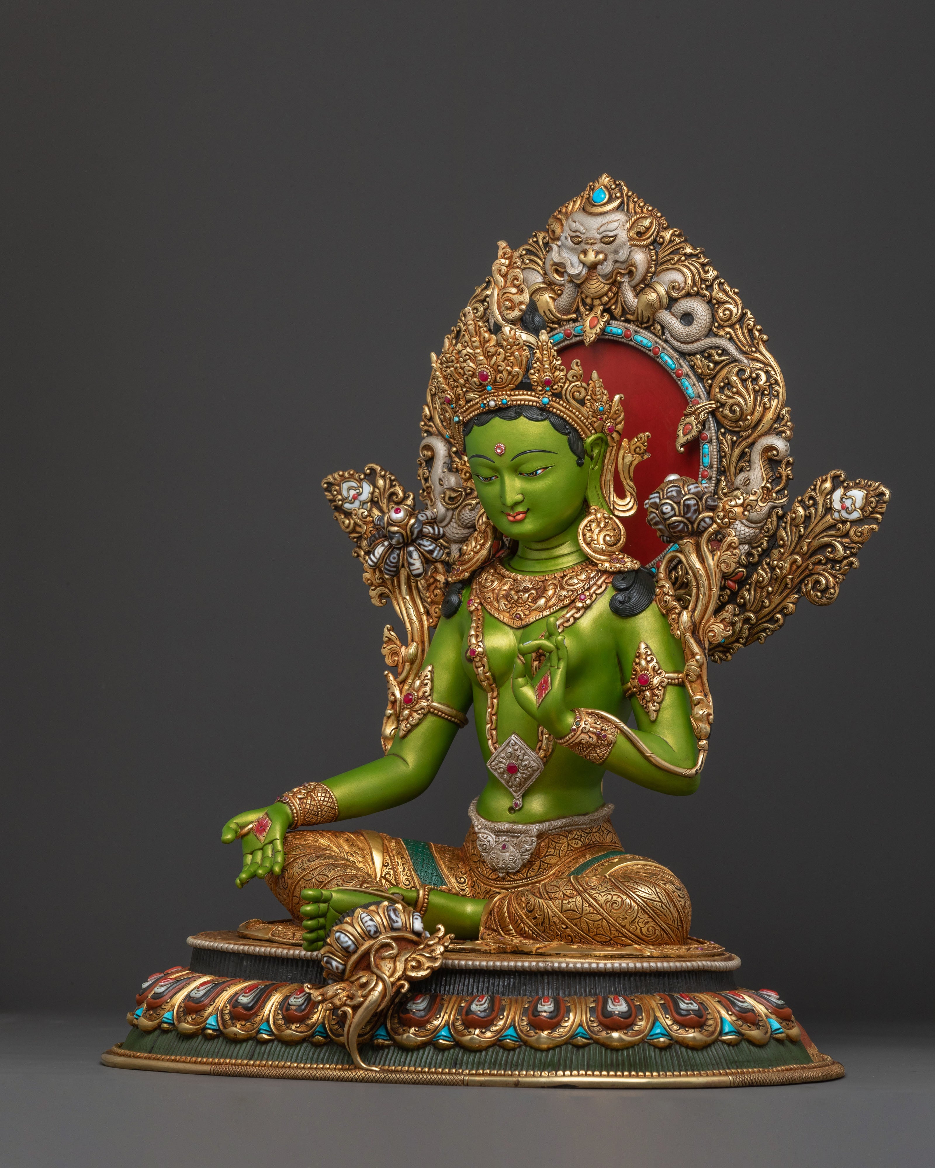 Green Tara Copper Statue | Goddess of Compassion
