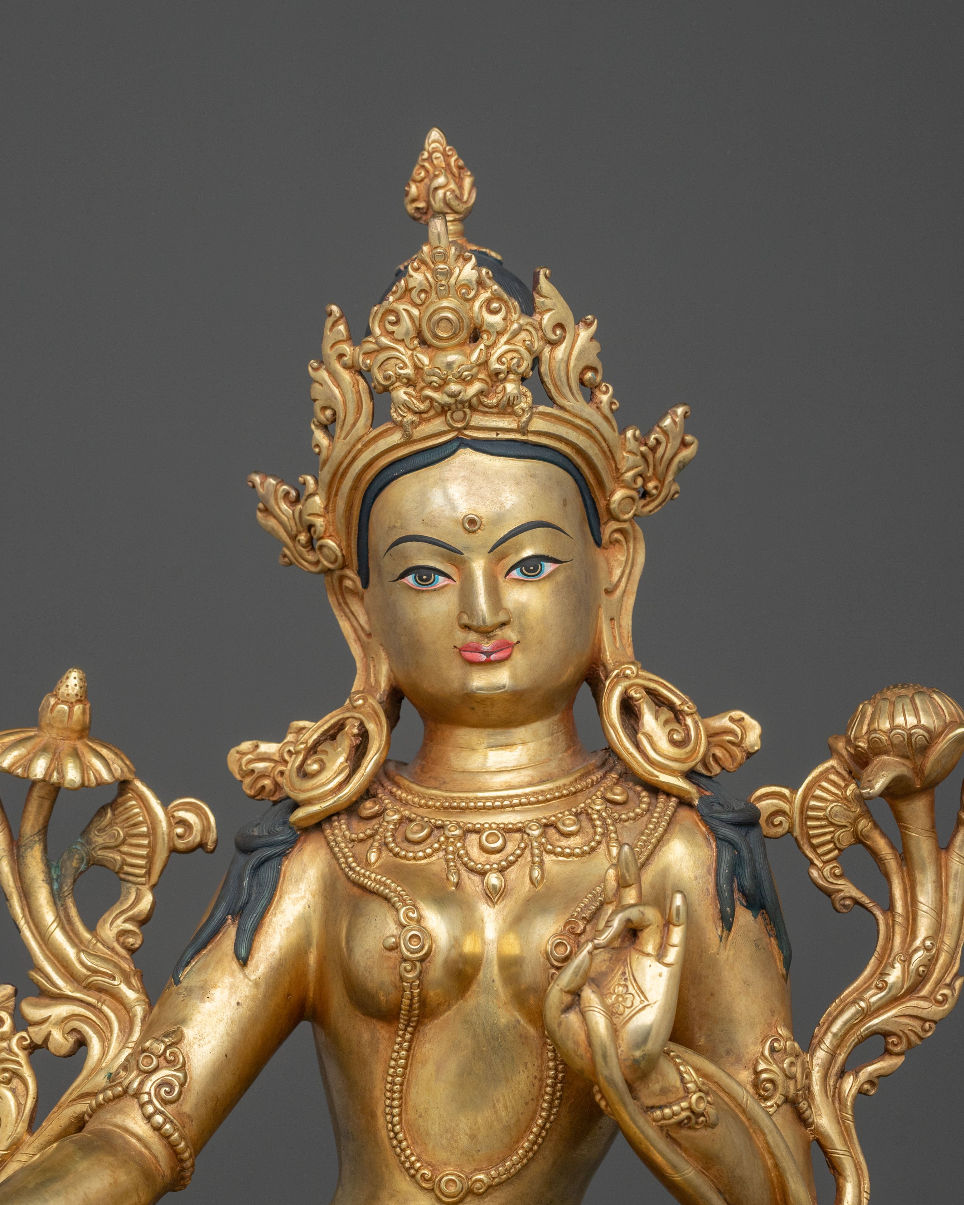 Exquisite Green Tara Statue for Buddhist Altar | Sacred Buddhist Altar Decor