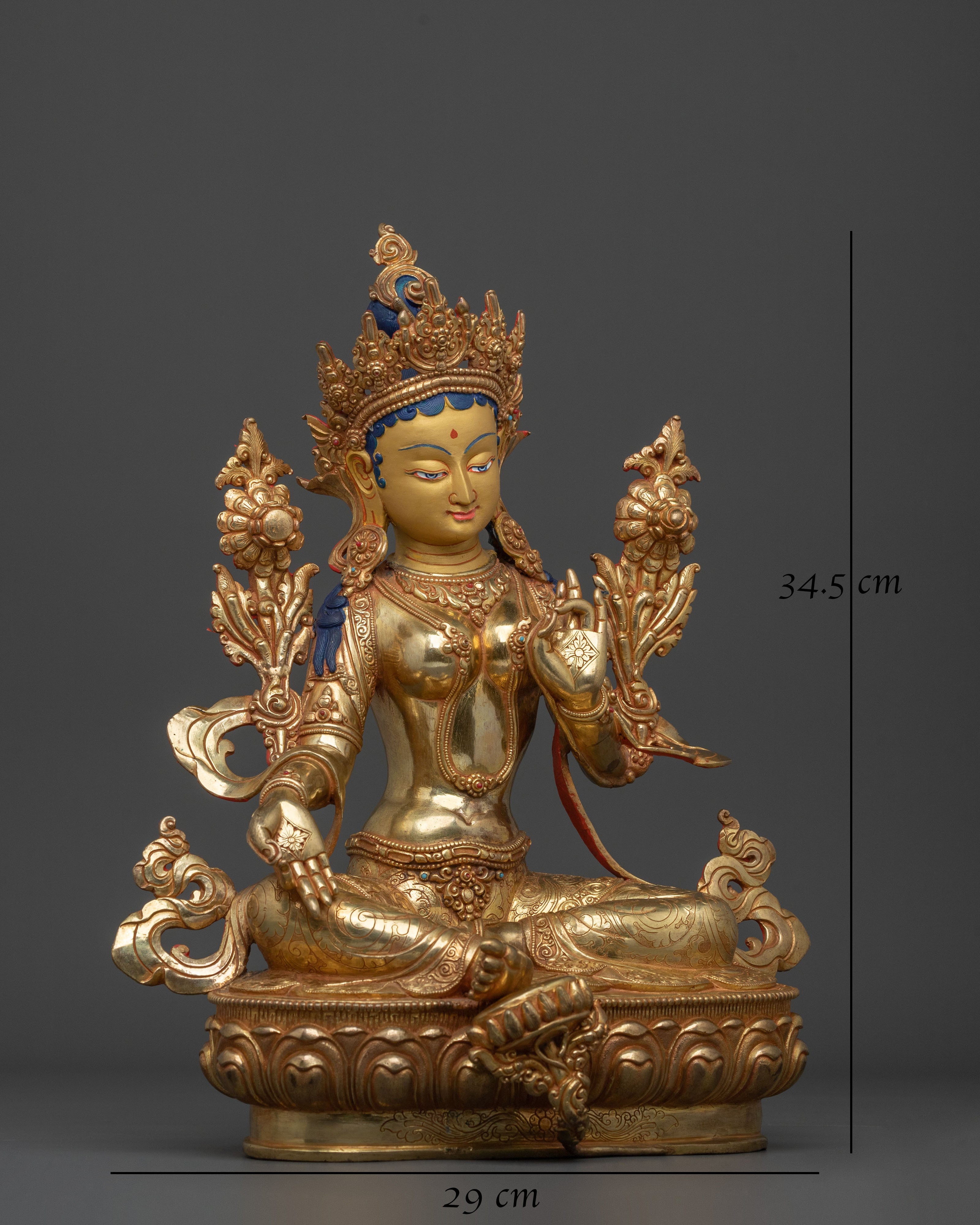 Green Tara Ritual Statue | | Handcrafted Buddhist Goddess Sculpture