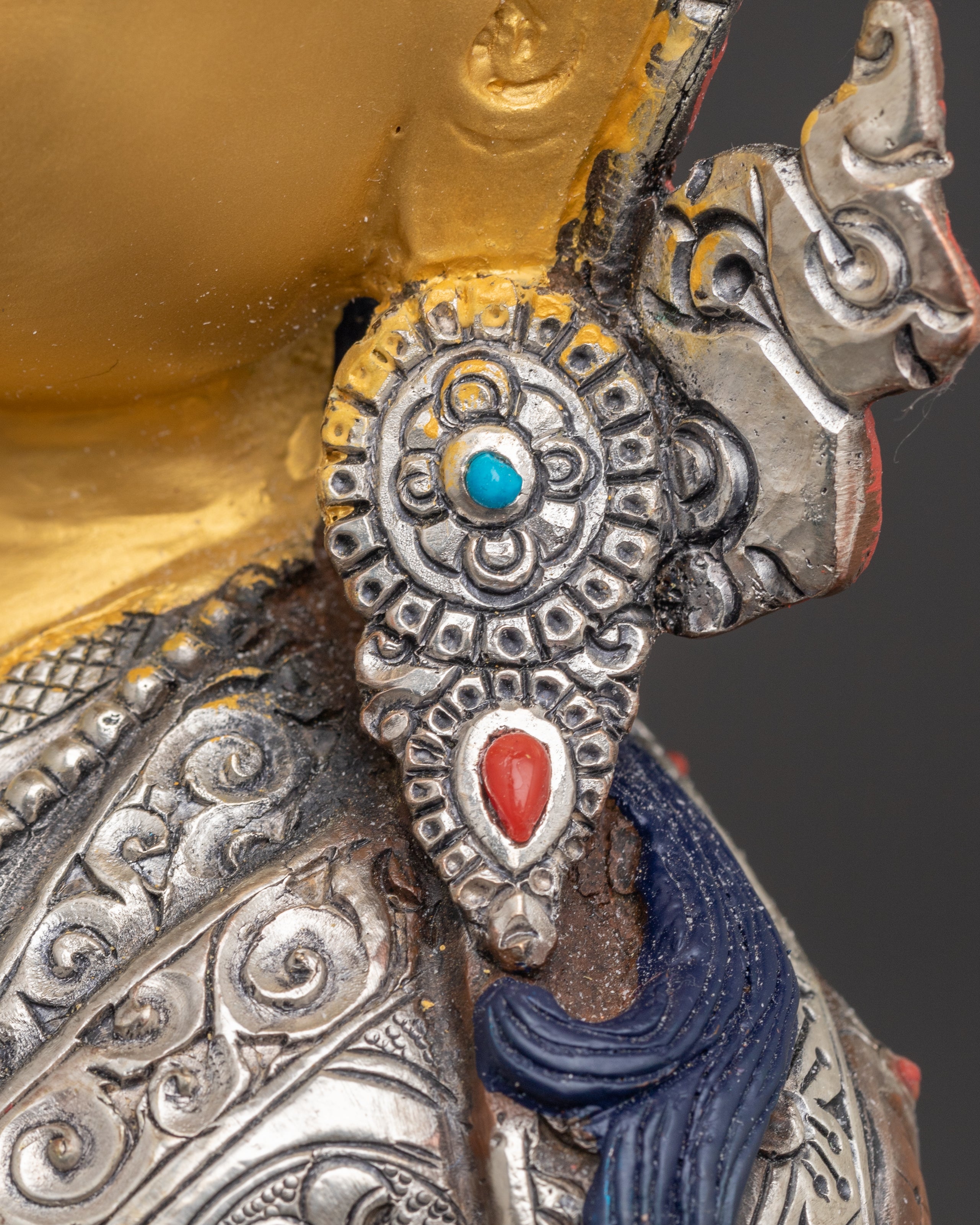 Oxidized Copper Statue of Guru Tsoyke Dorje | Traditional Artwork