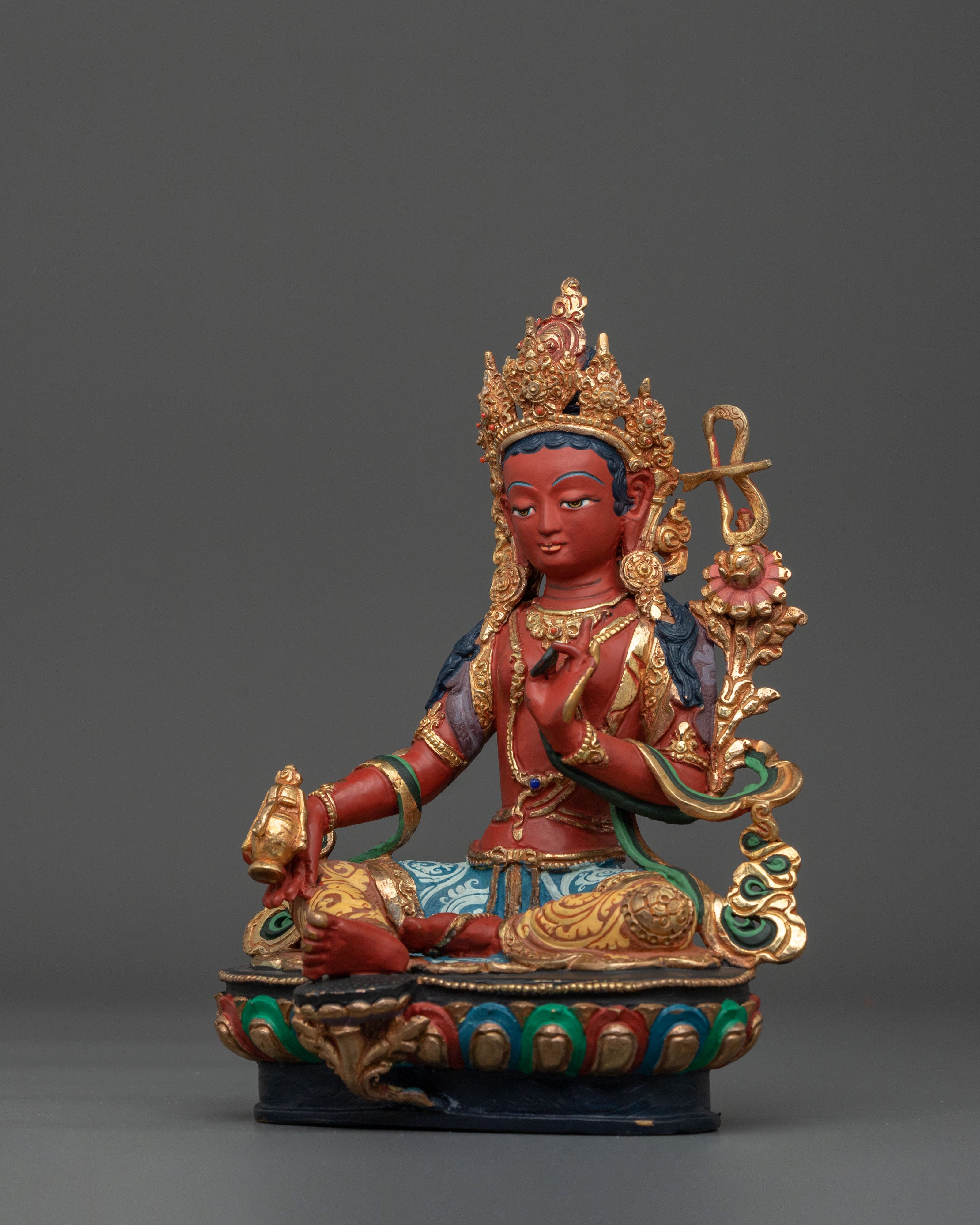 Tibetan Buddhist Red Tara Statue | Handcrafted Devotion