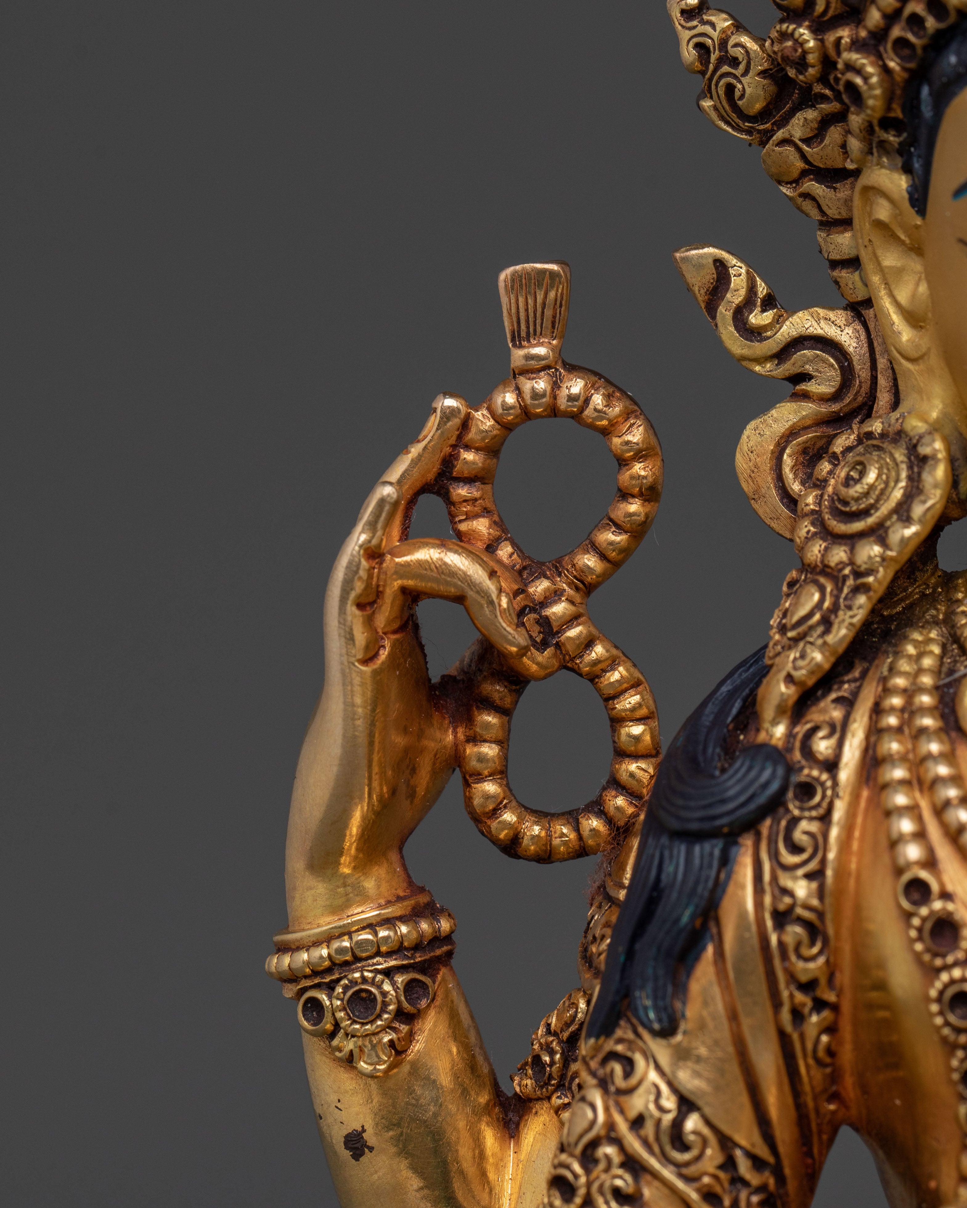 Chenrezig, Hand-Gilded Copper Statue