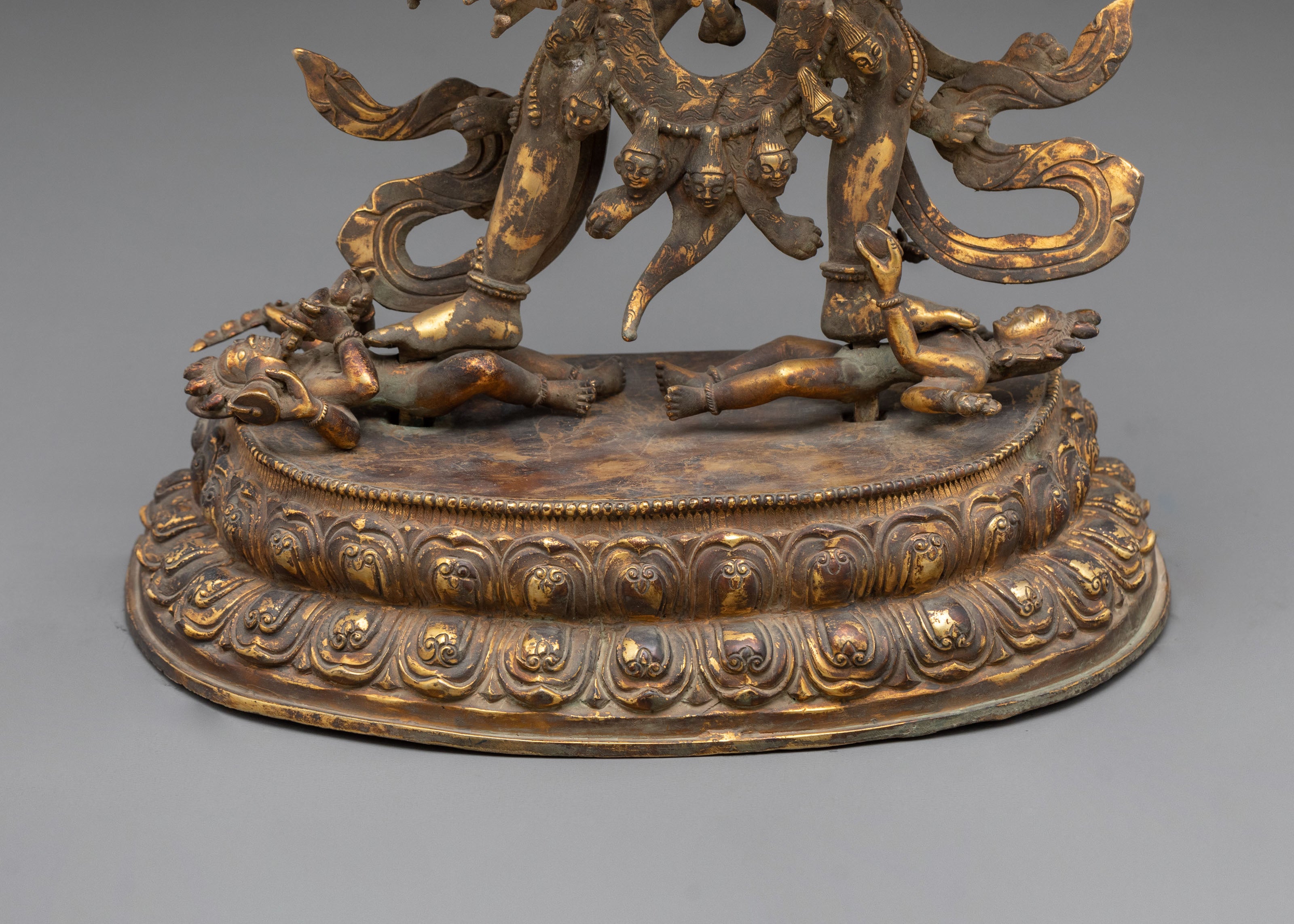 Kalachakra Sacred Statue | Antique Finish Copper Vajrayana Sculpture