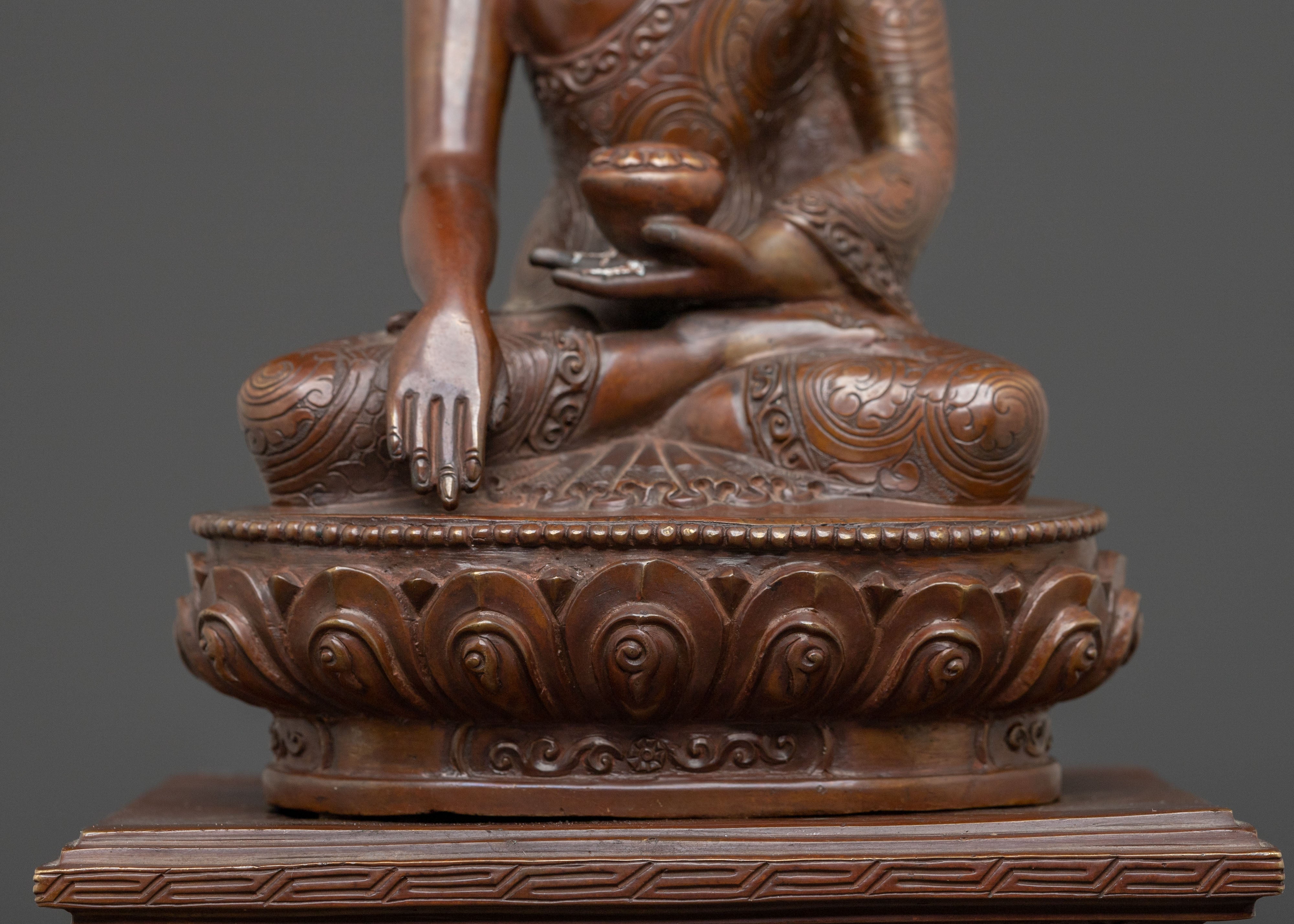 Shakyamuni Buddha Statue | Oxidized Copper Figure