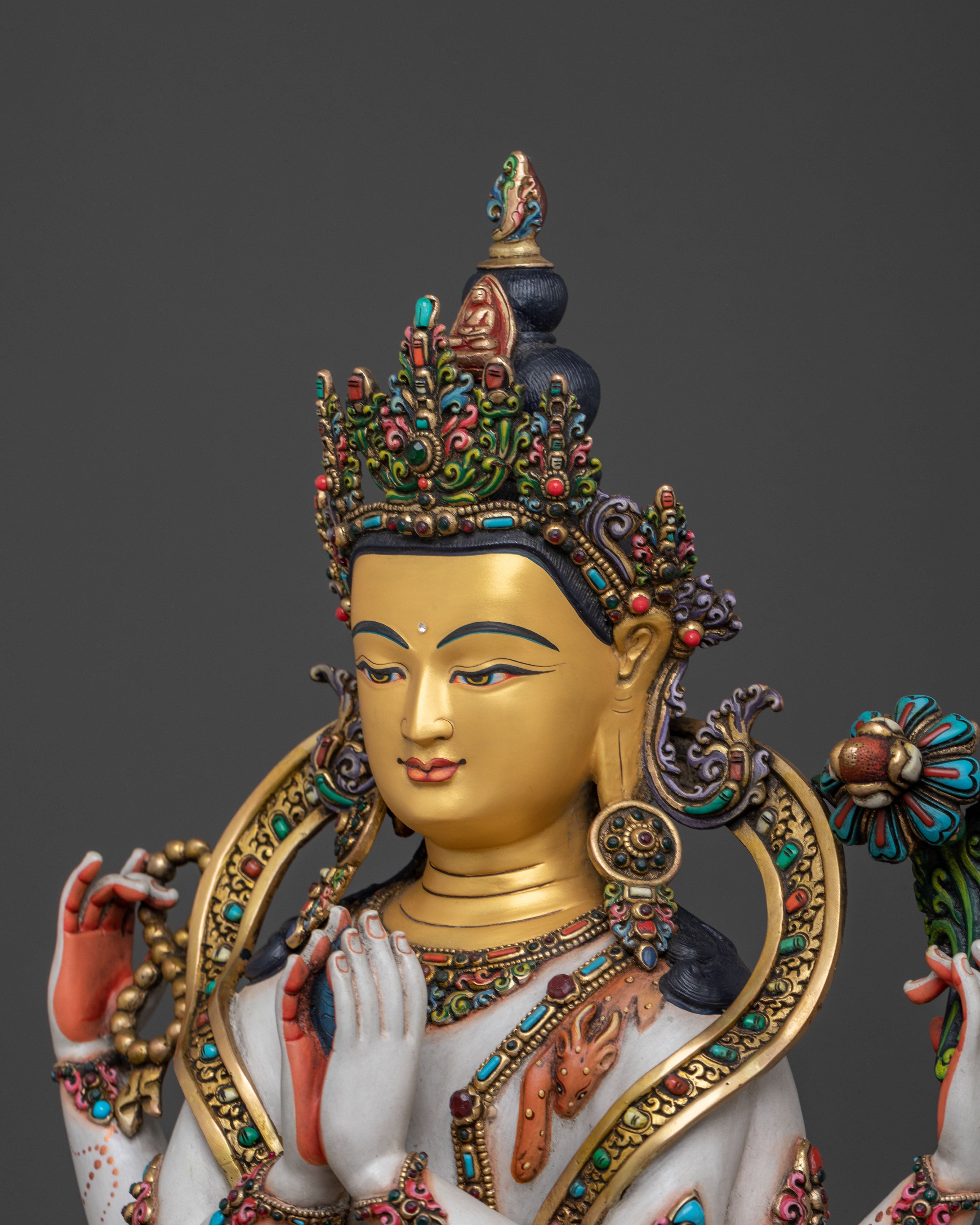 Four-Armed Divine Chenrezig | Buddhist Sculpture