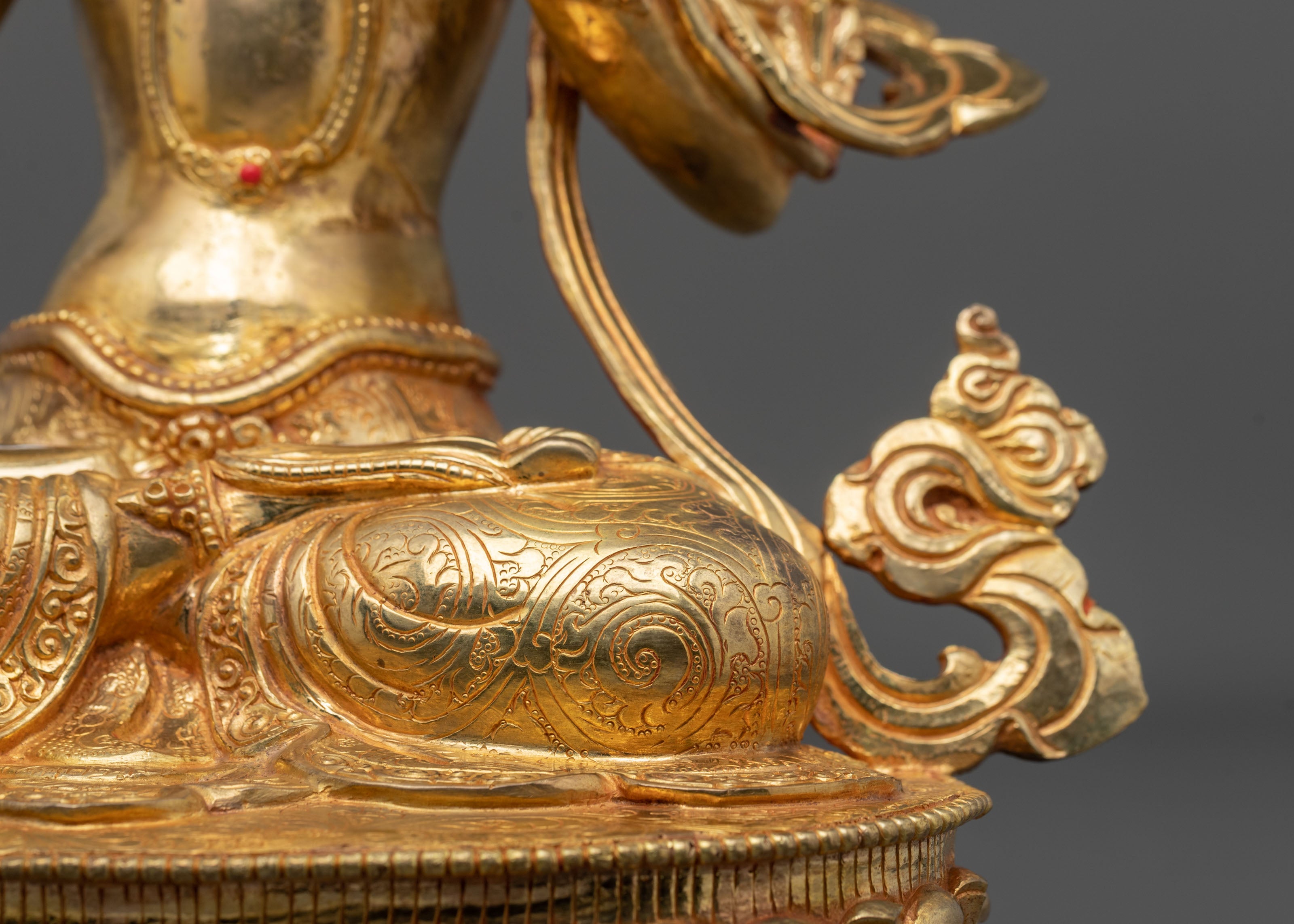 White Tara Statue Adorned with Gemstones