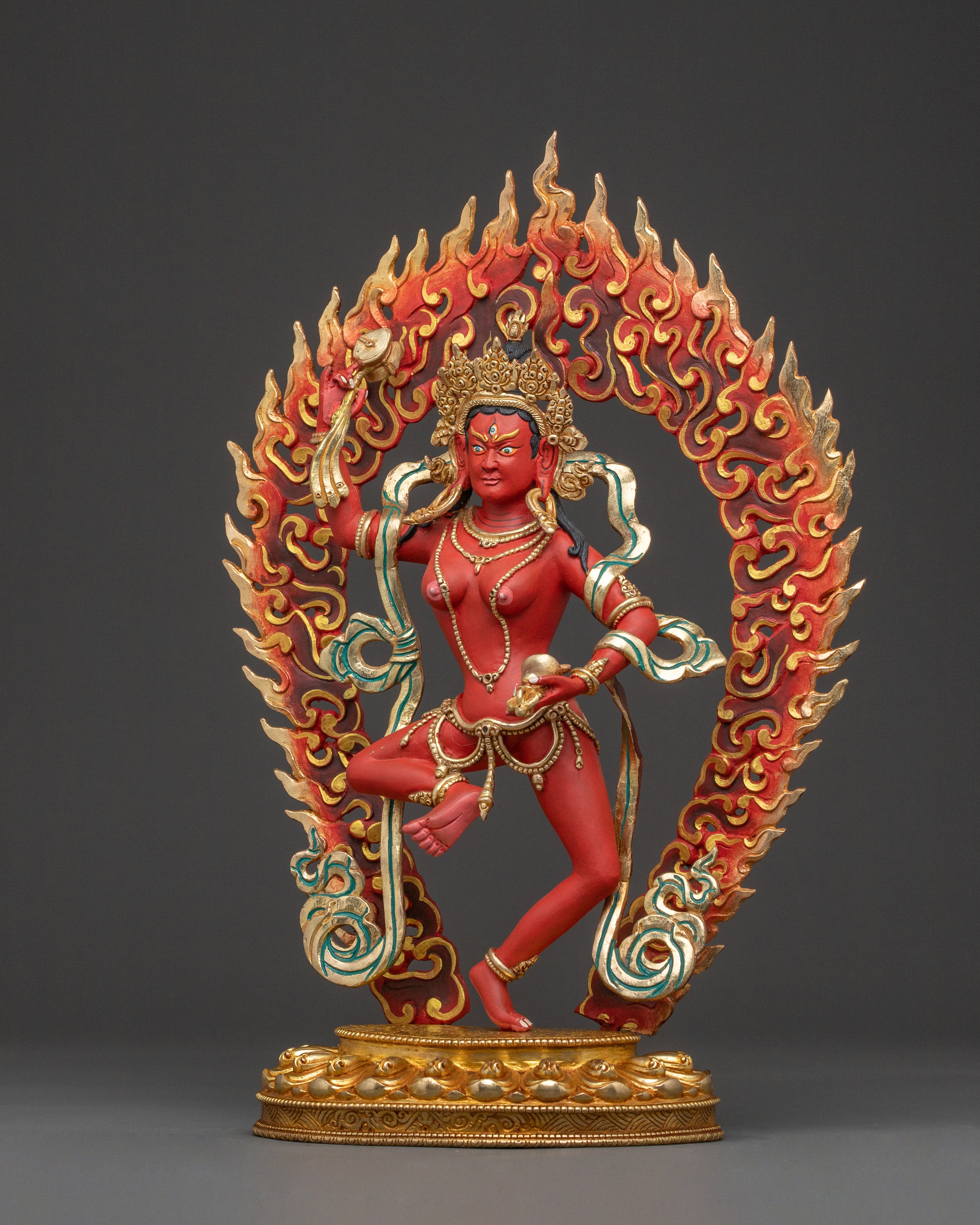 Divine Statue of Machig Labdron – Hand-Gilded Copper Statue