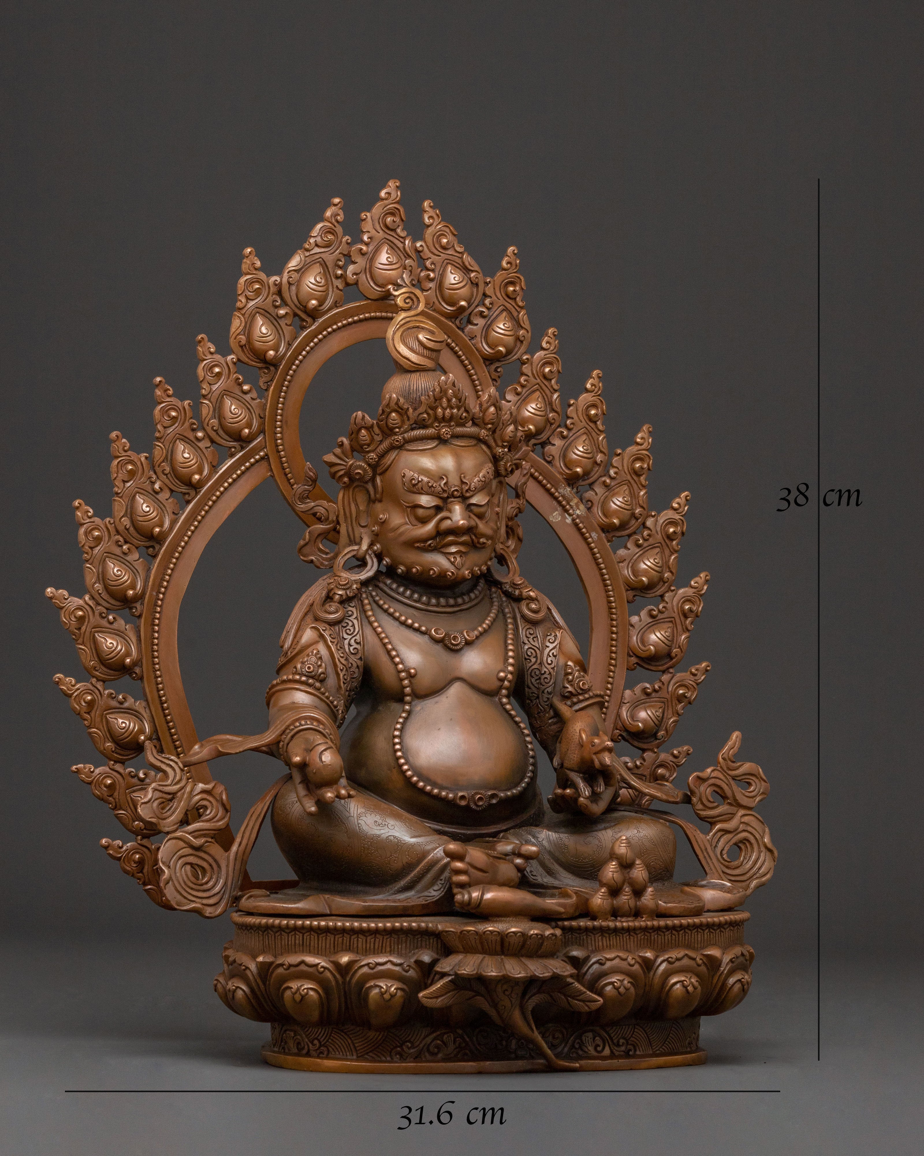Wealth Deity Dzambhala with Oxidized Copper Body
