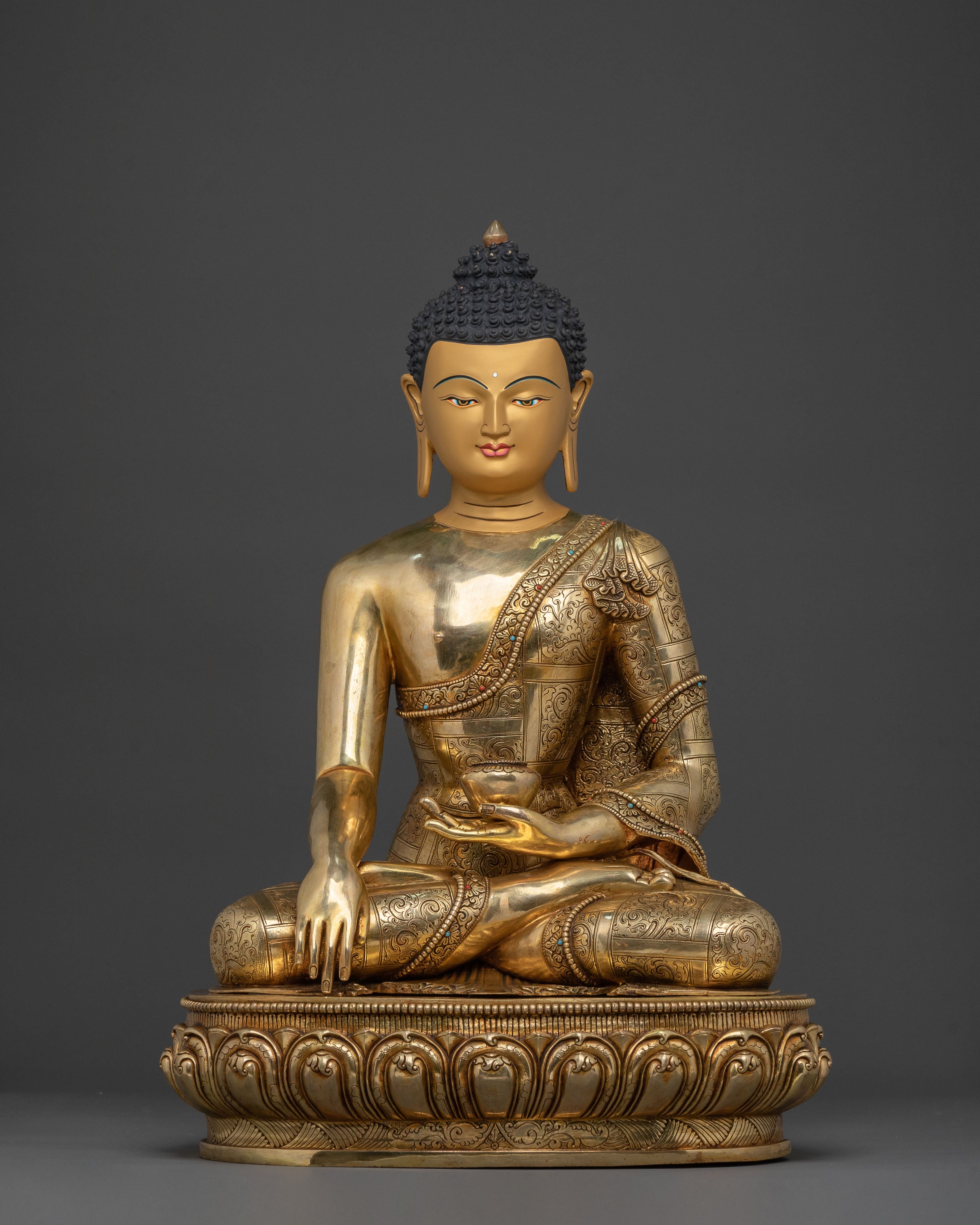 Shakyamuni Buddha with Disciples Handcrafted Statue Set