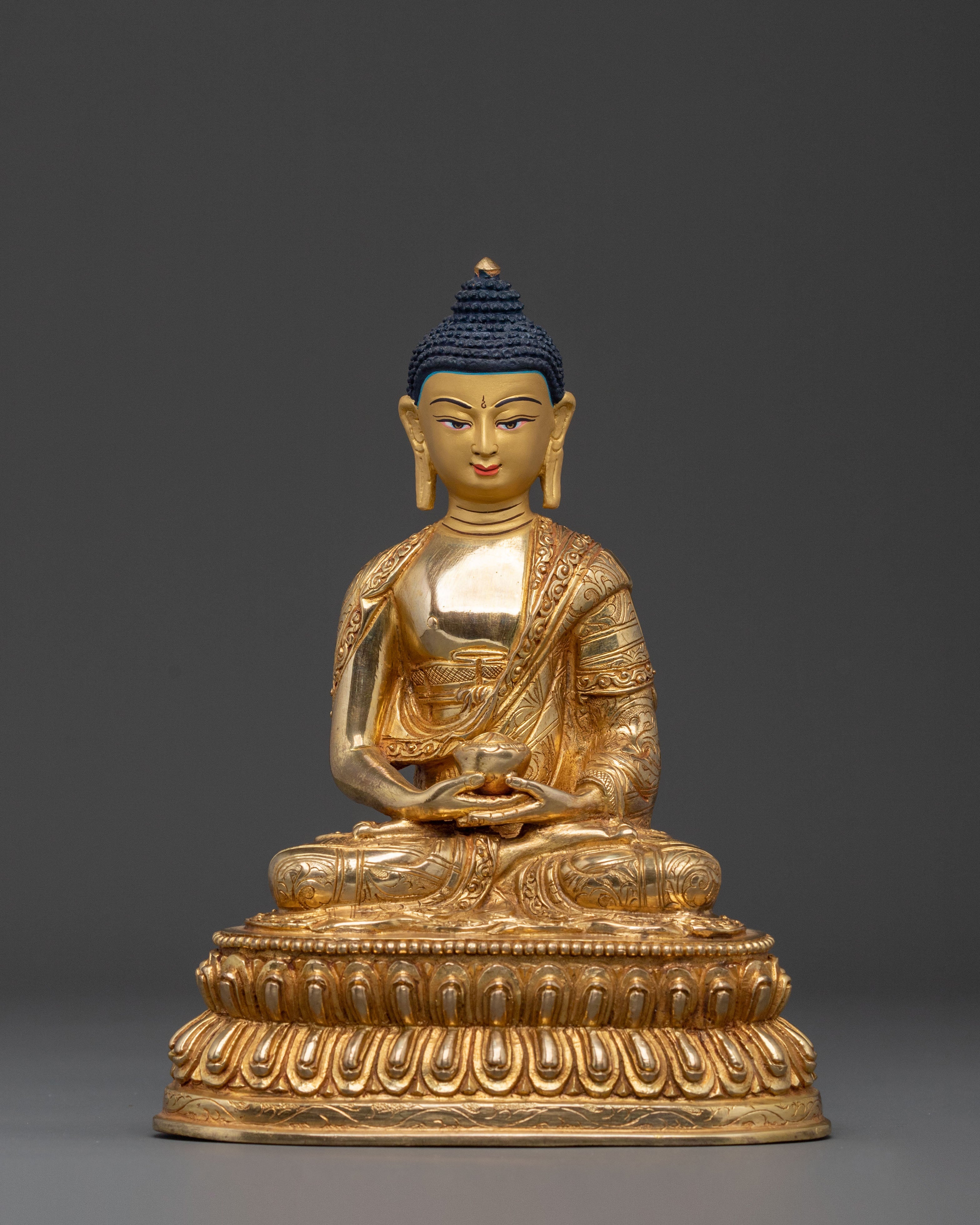 Amitabha Buddha 24k Gold Gilded Statue
