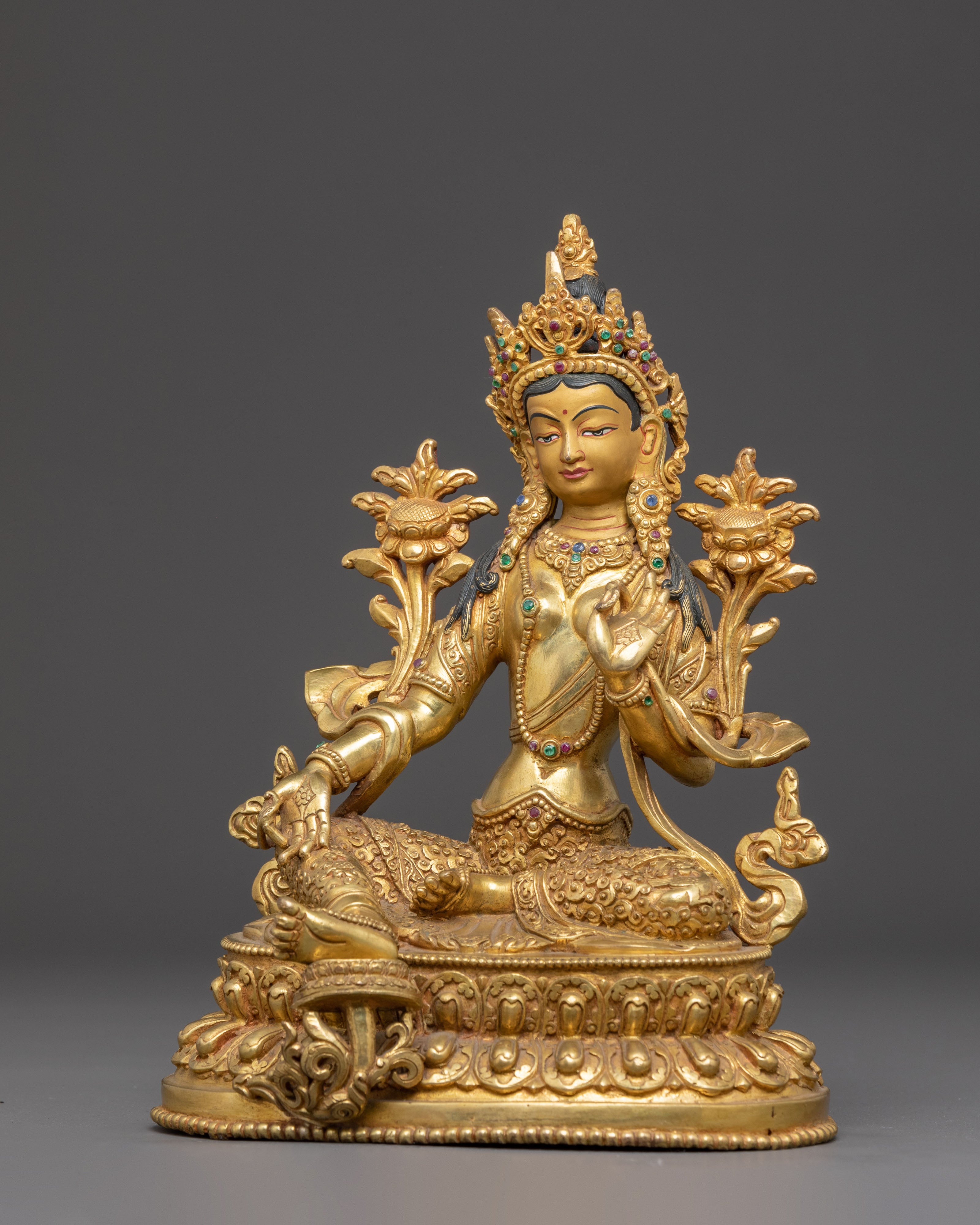 Handmade Healing Green Tara Statue | Compassion & Protection