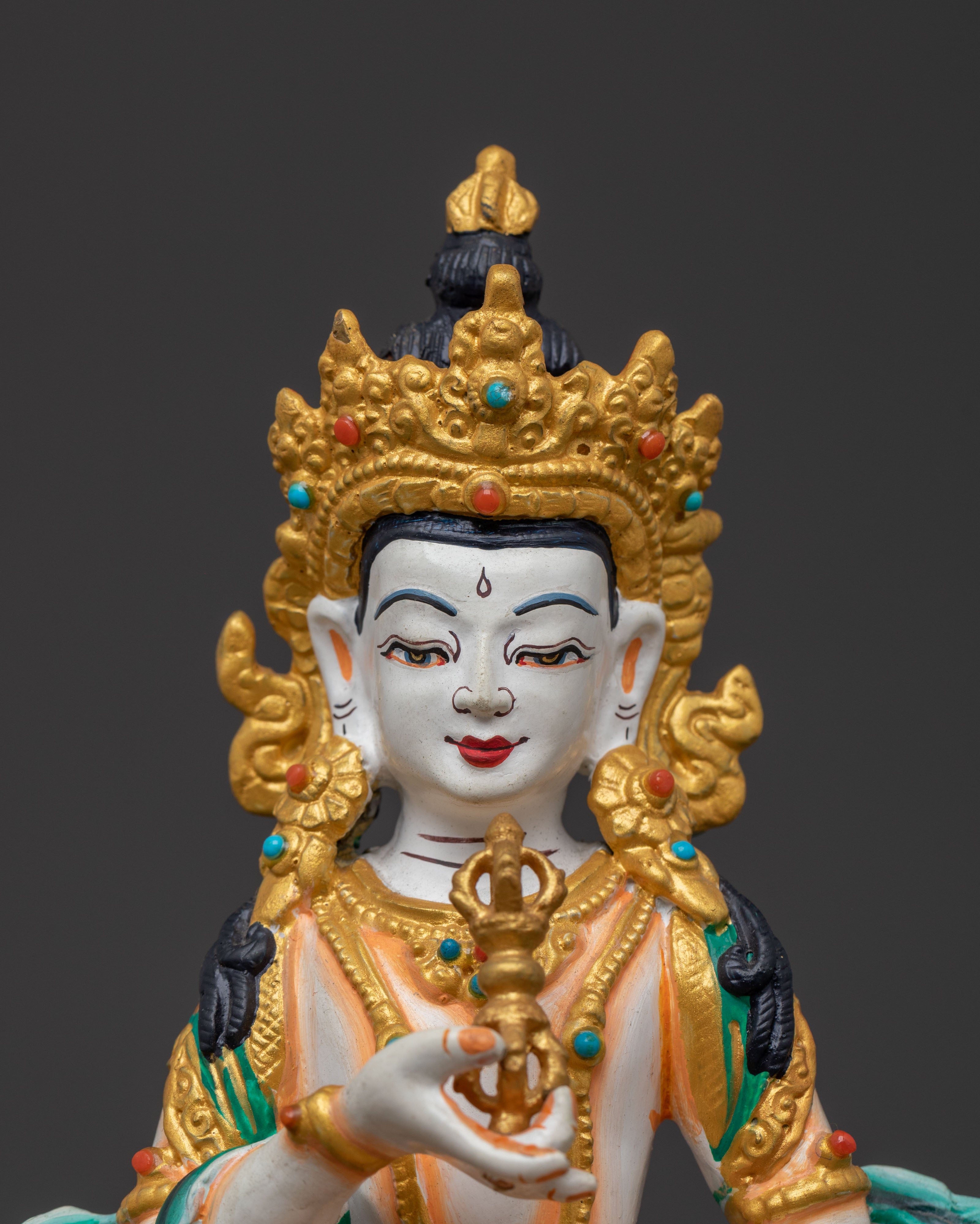 Vajrasattva Acrylic Painted Statue: Purification Deity