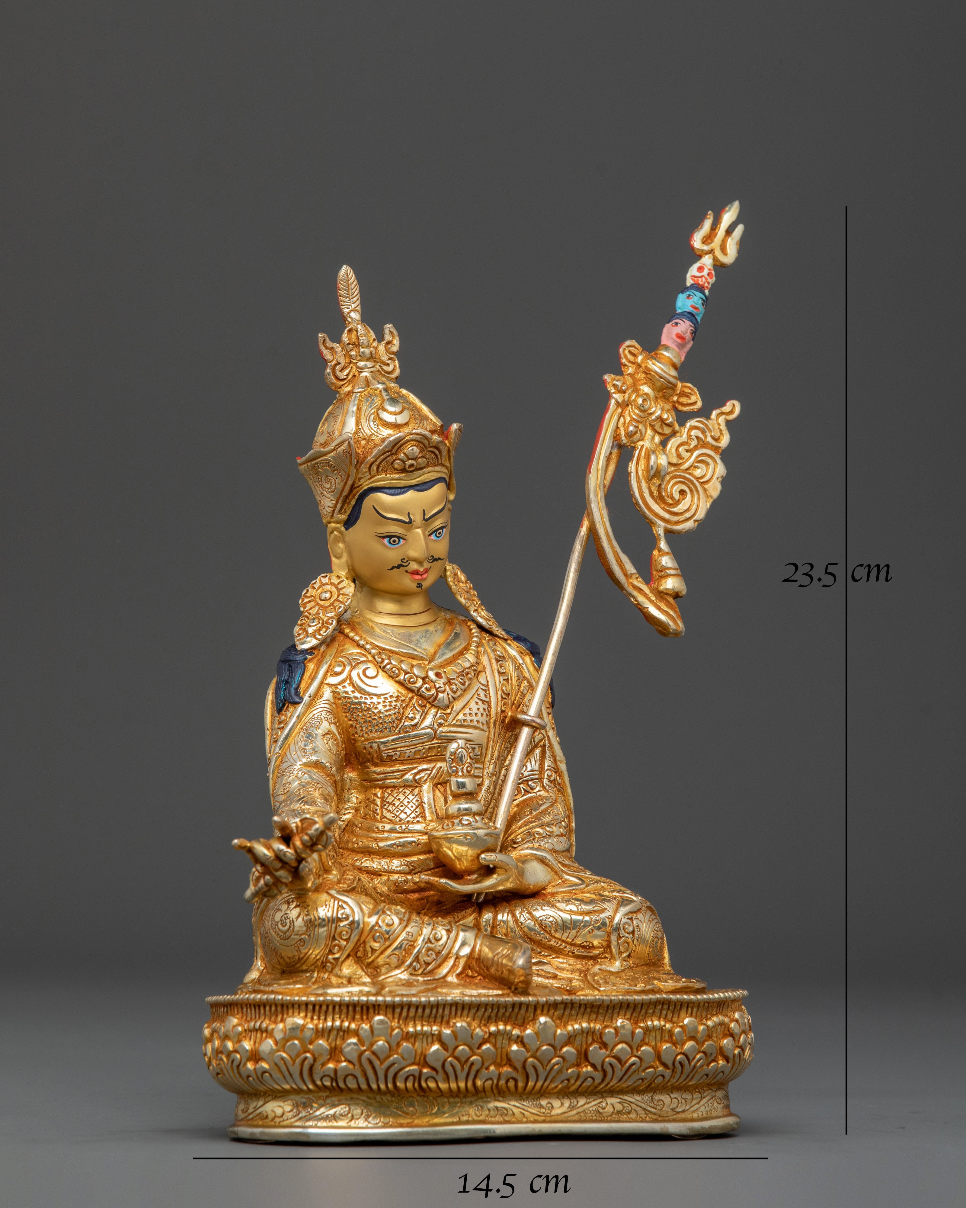 Guru Rinpoche 24K Gold Gilded Spiritual Statue