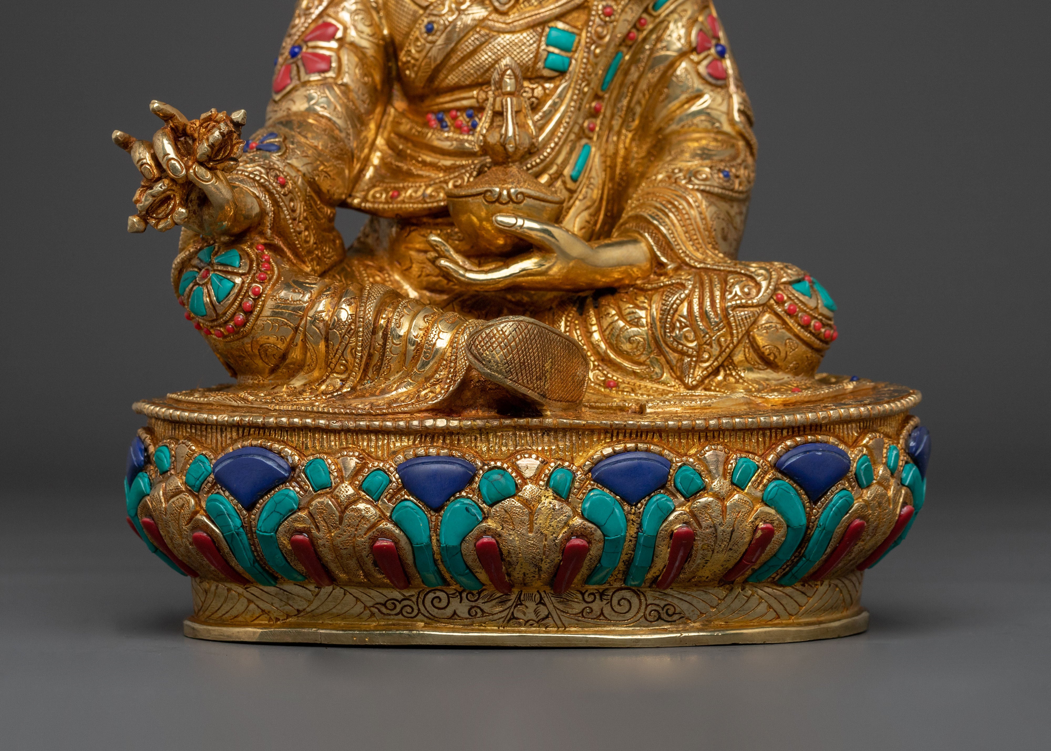 Tibetan Guru Rinpoche Sculpture: Wisdom Figurine