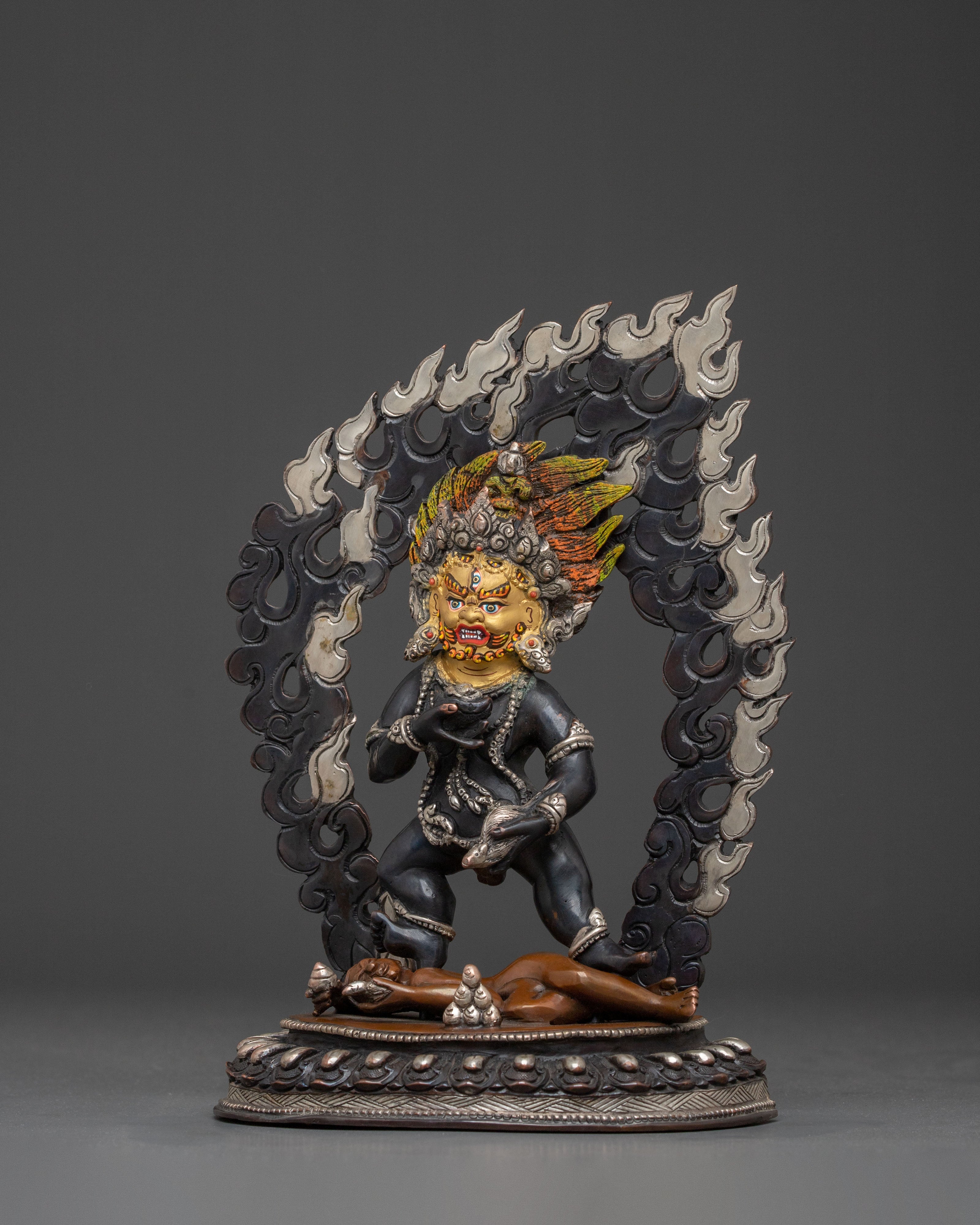 Black Dzambhala Spiritual Statue | Wealth Deity of Prosperity