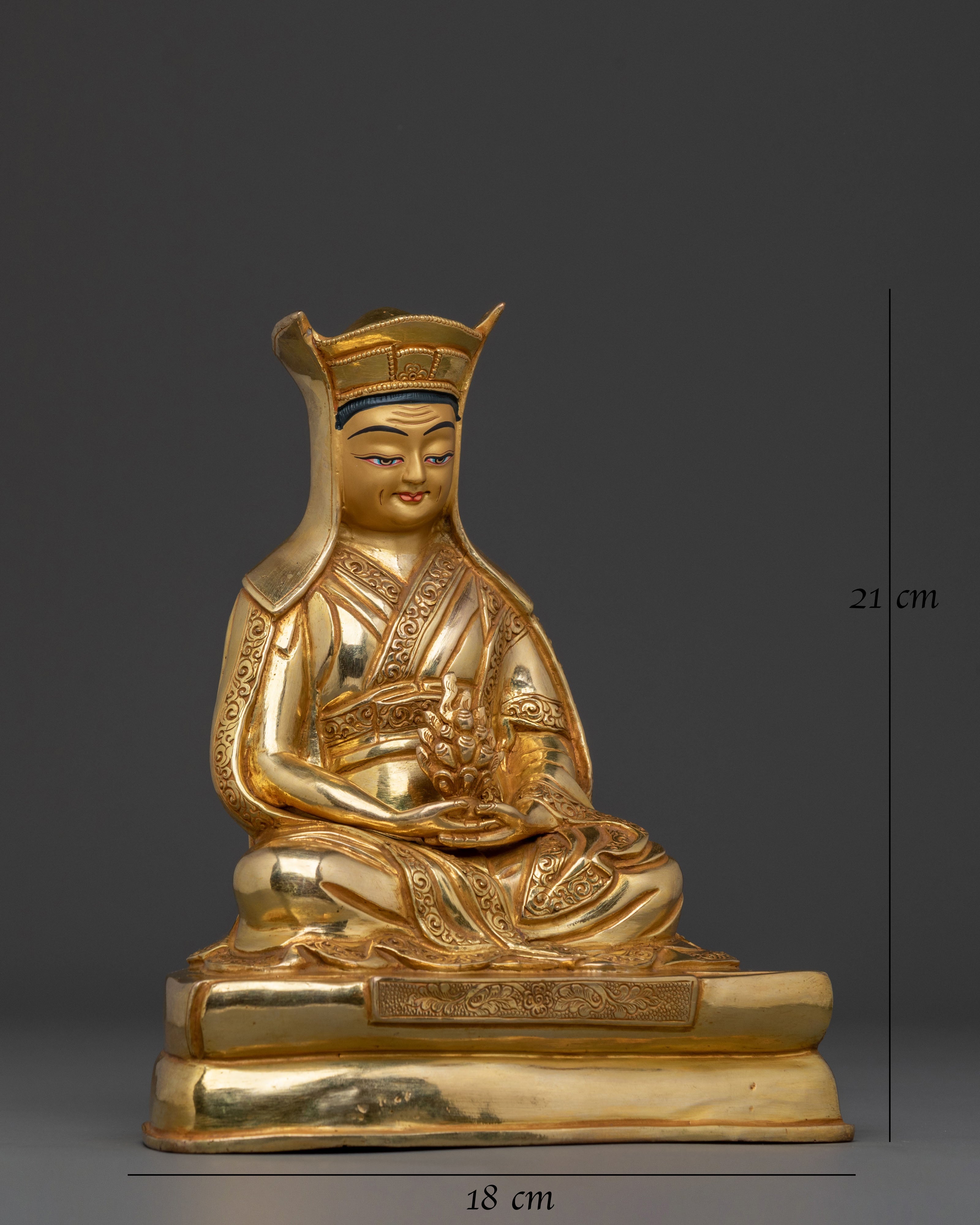 Gampopa Spiritual Sculpture: Tibetan Buddhist Master