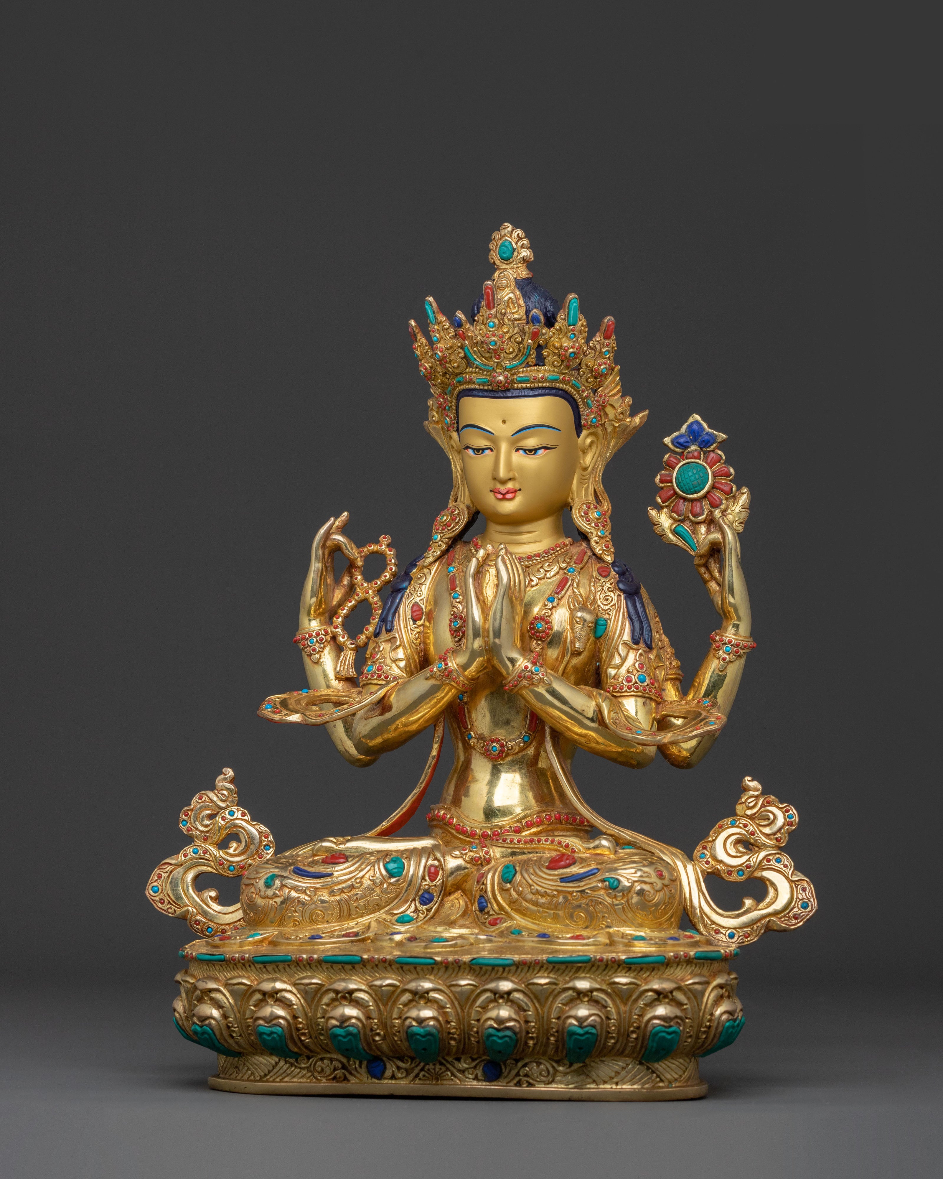 Four-Arms Chenrezig Compassion Statue | Sacred Icon