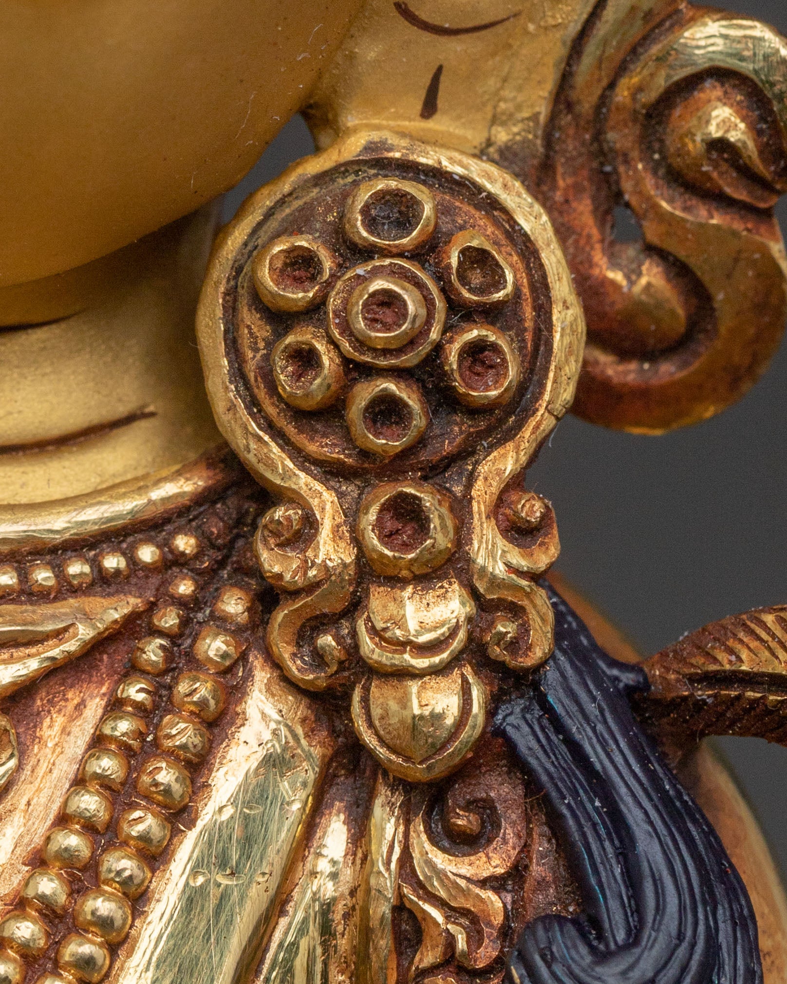 Manjushri Wisdom Buddha Figurine – 24K Gold Gilded