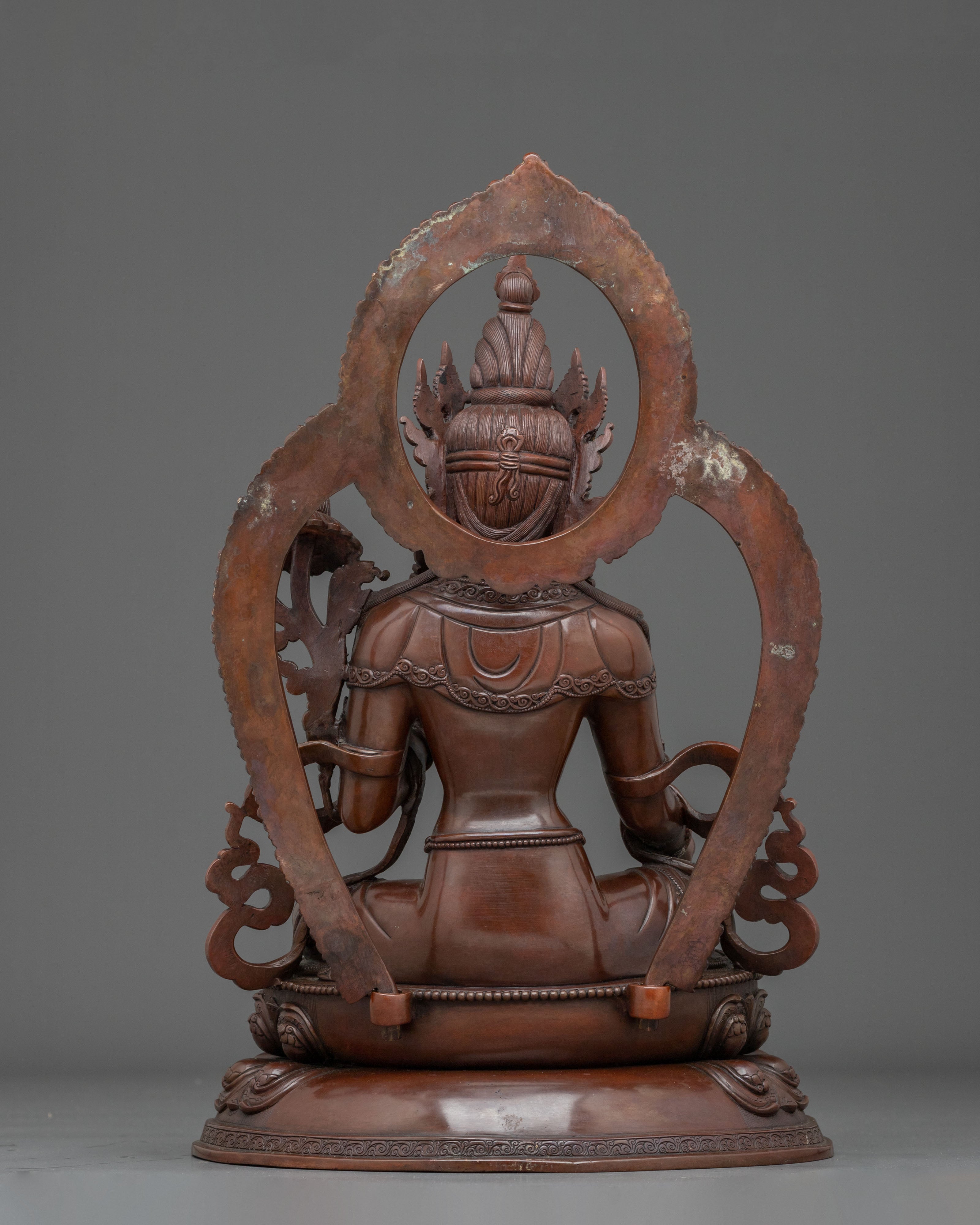Bodhisattva Sacred Figurine | Oxidized Copper Statue