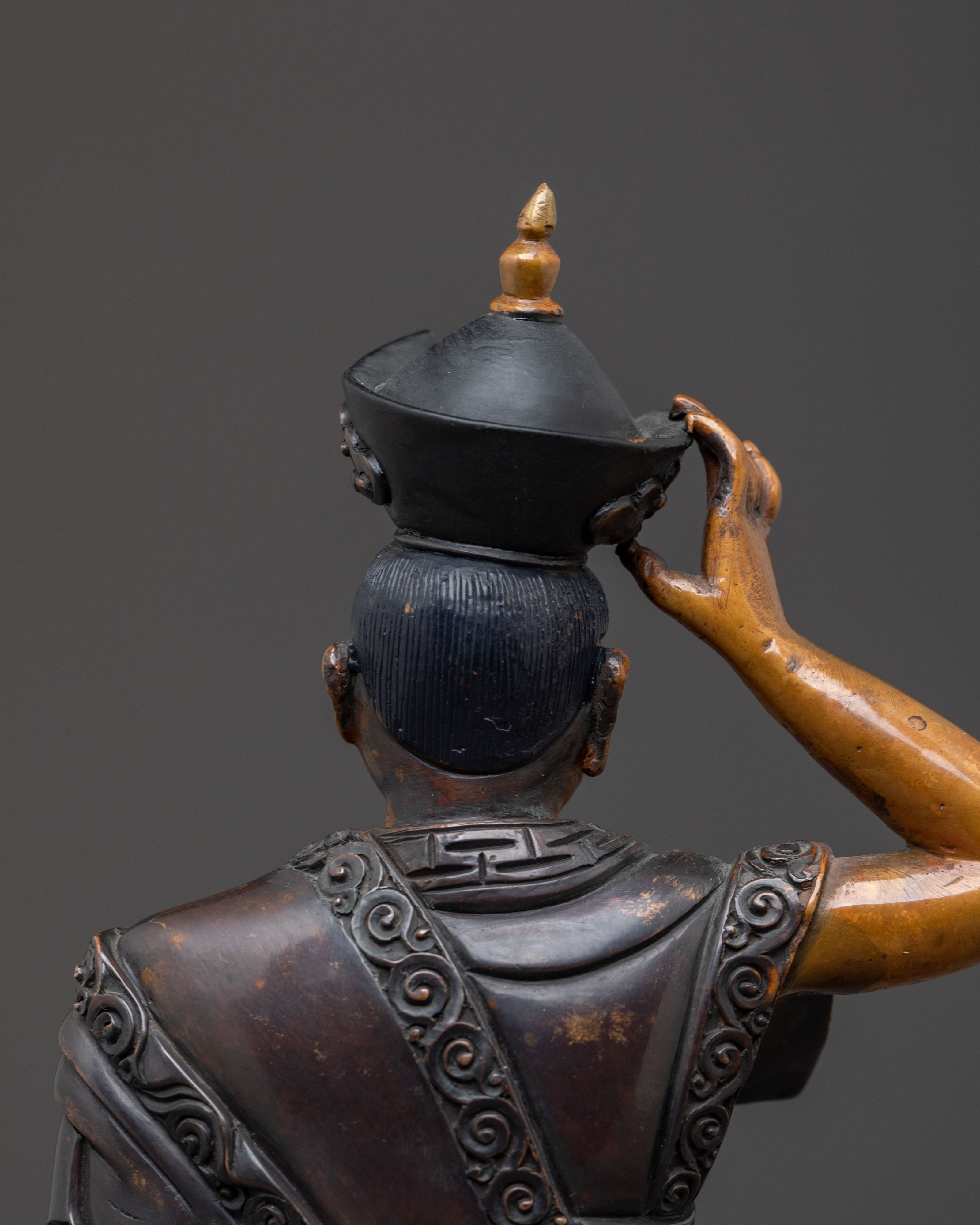 Karmapa Oxidized Copper Statue | Spiritual Leader
