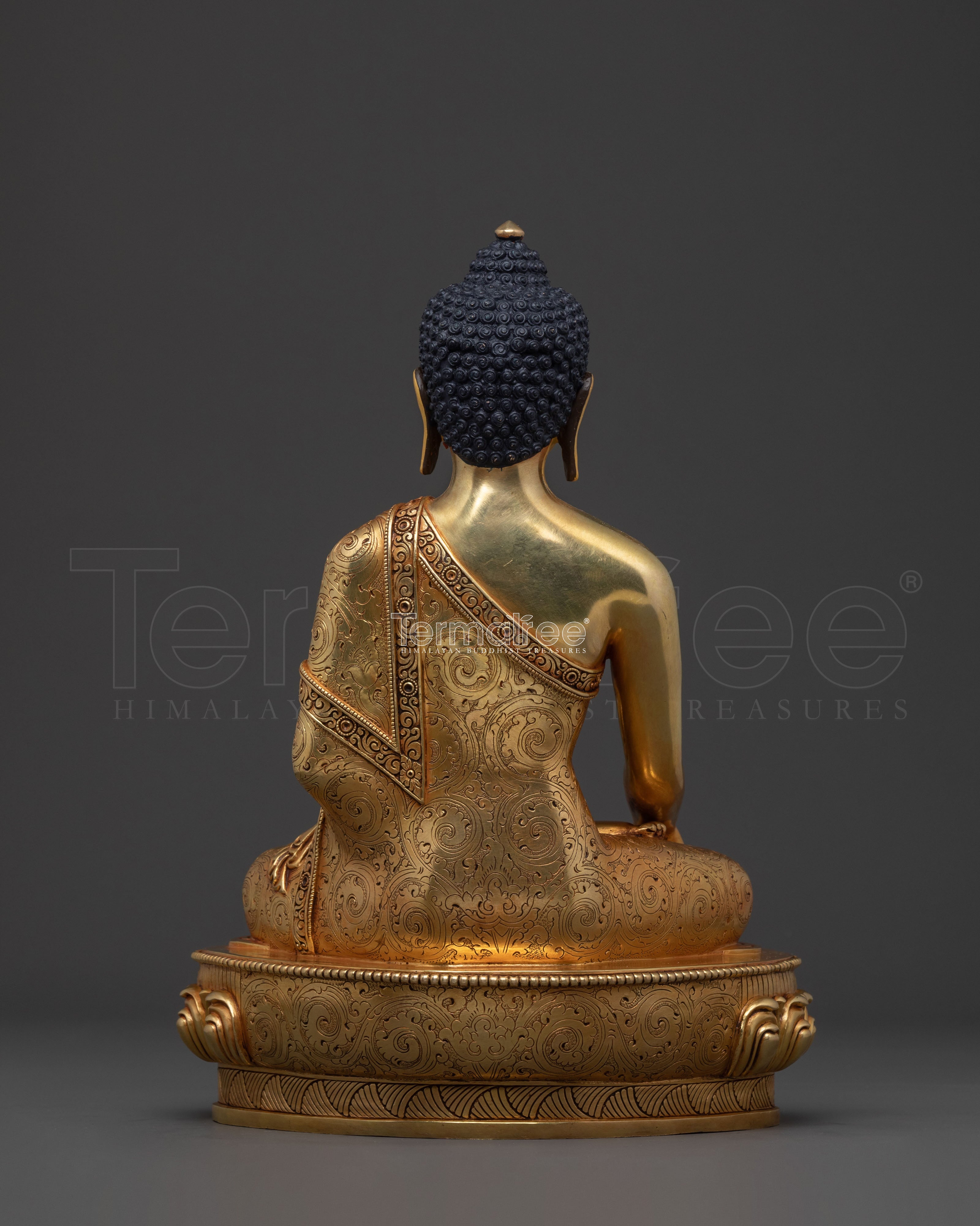 Shakyamuni Buddha Statue | Handcrafted 24K Gold Gilded Sculpture