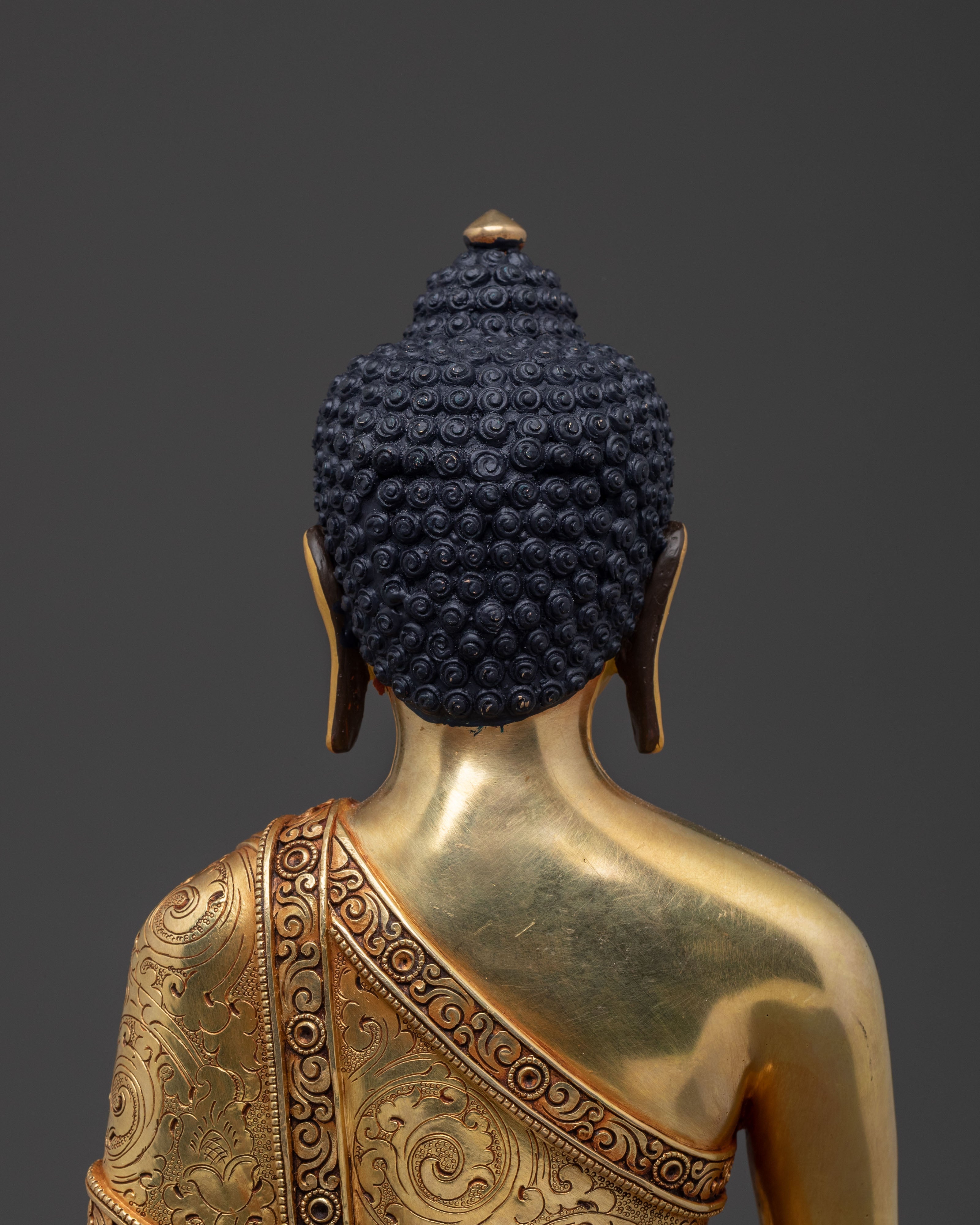 Shakyamuni Buddha Statue | Handcrafted 24K Gold Gilded Sculpture