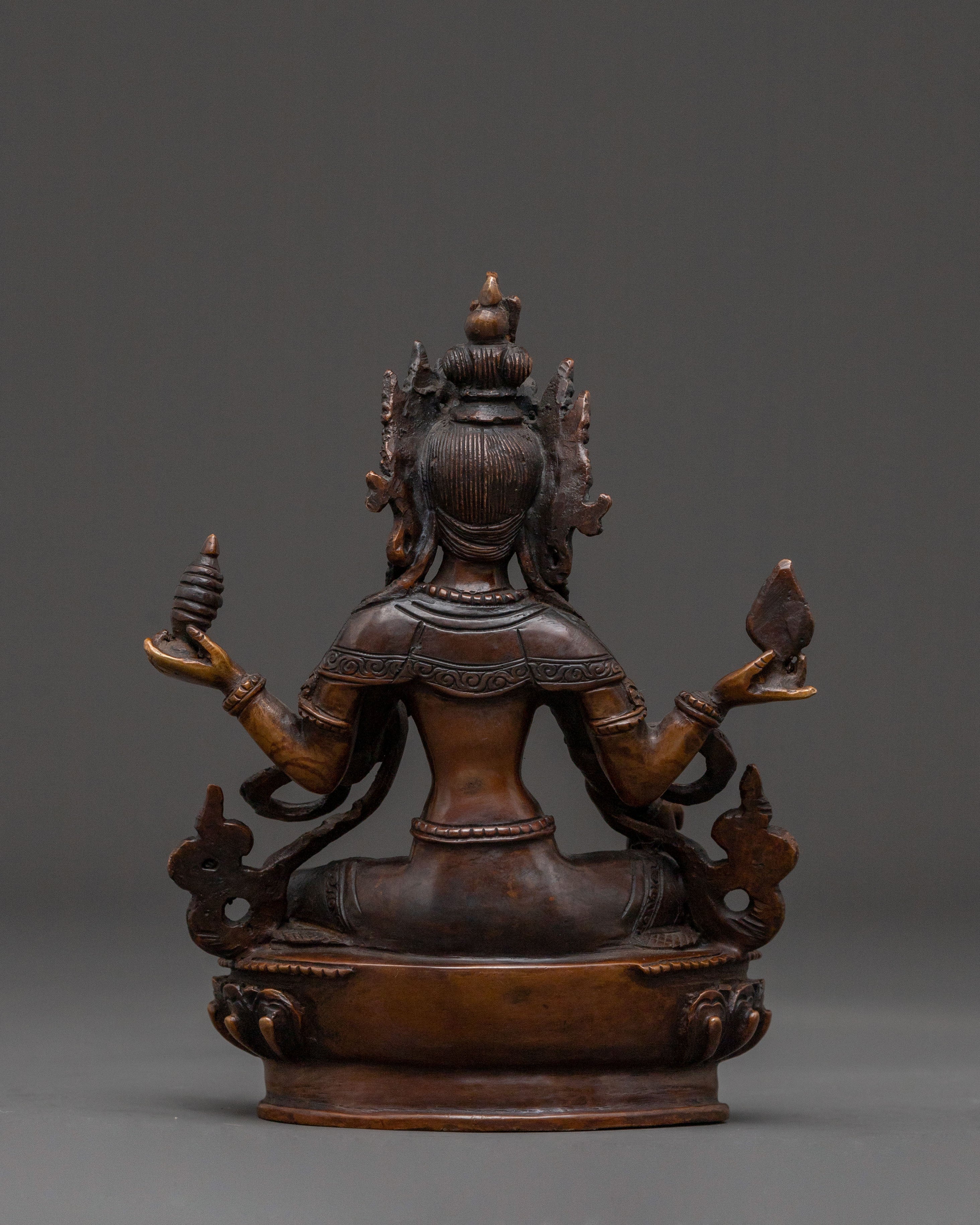 Goddess Laxmi Spiritual Statue – Oxidized Copper Masterpiece