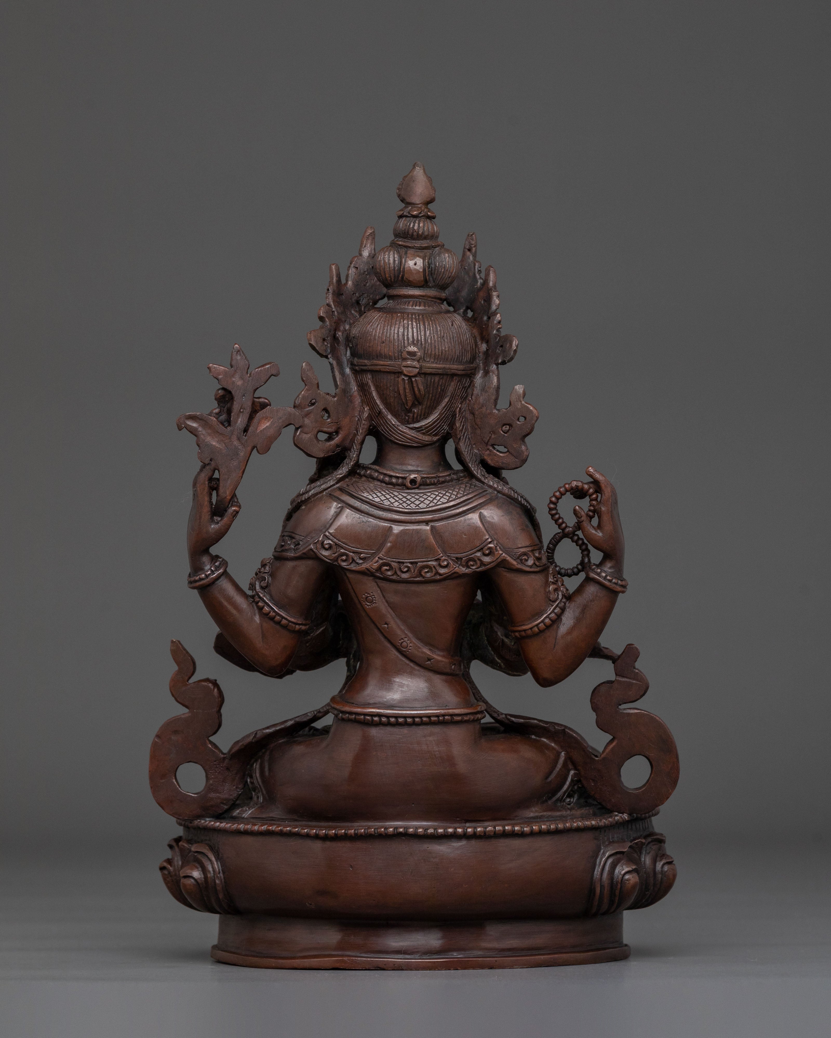 Compassion Buddha Chenrezig Statue | Oxidized Copper Statue