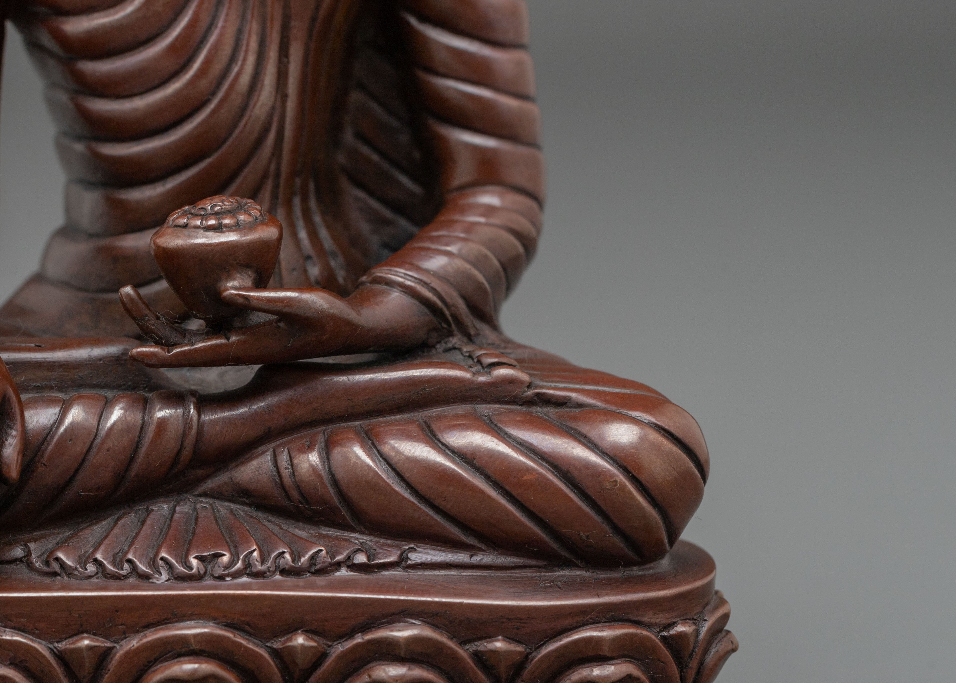 Shakyamuni Buddha Figurine | Oxidized Copper Sculpture