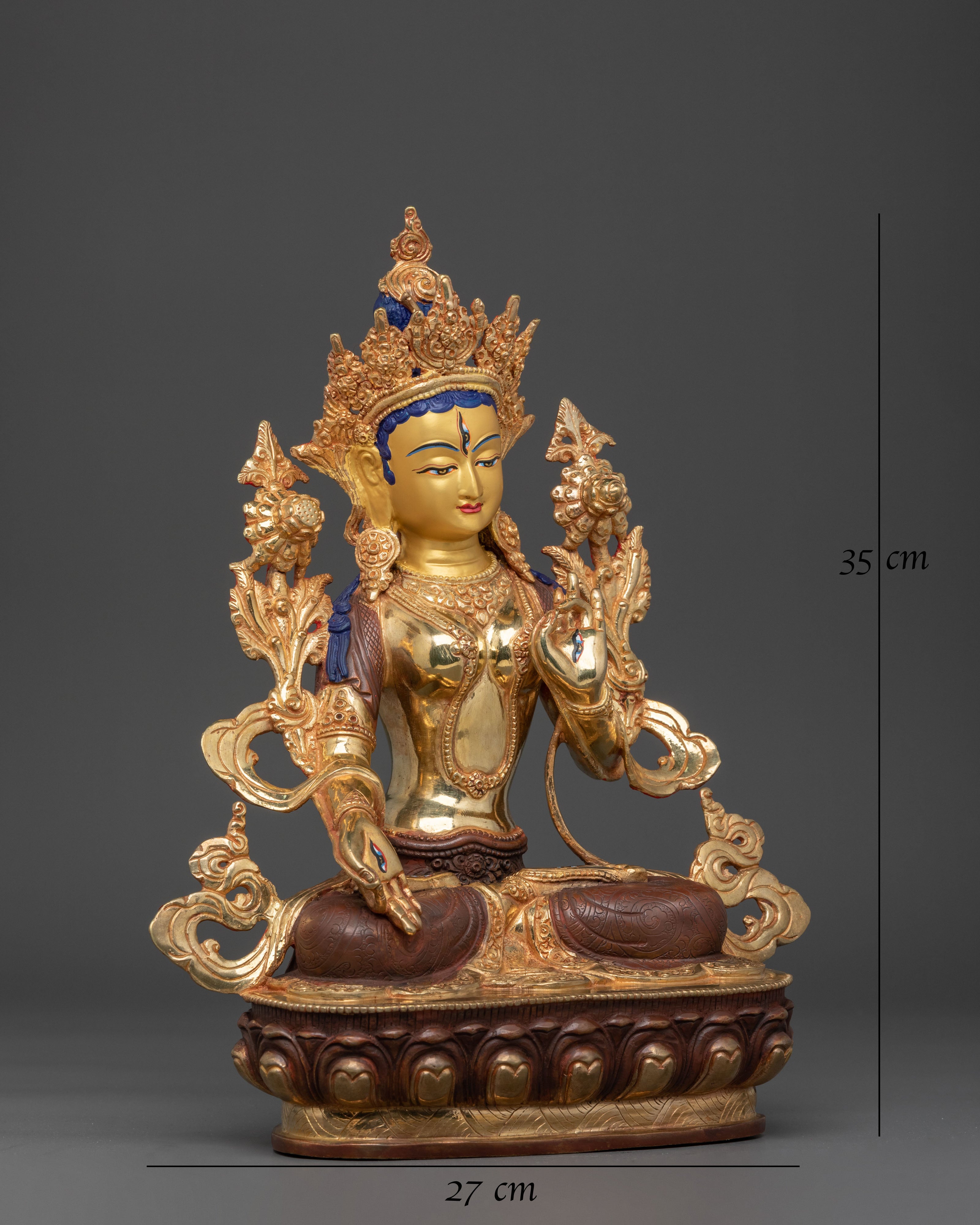 Meditation Goddess White Tara Sculpture | Divine Feminine Compassion Figure