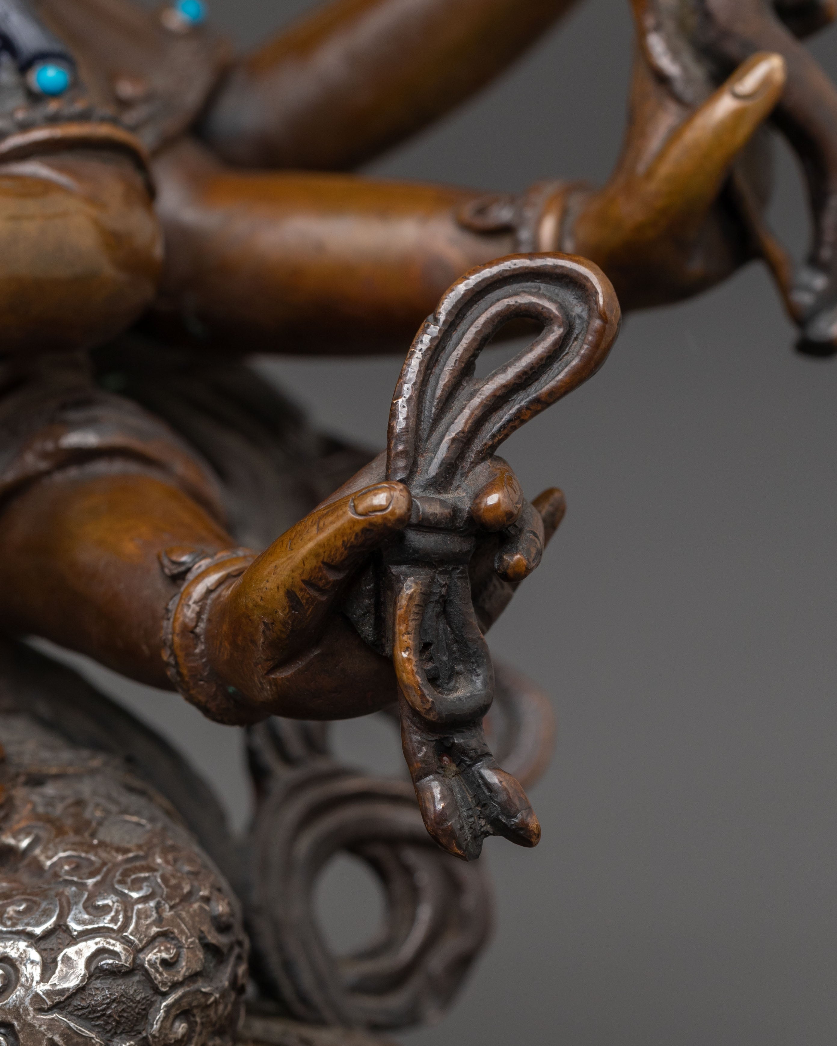 Dhoja Devi Spiritual Statue: Oxidized Copper Serenity