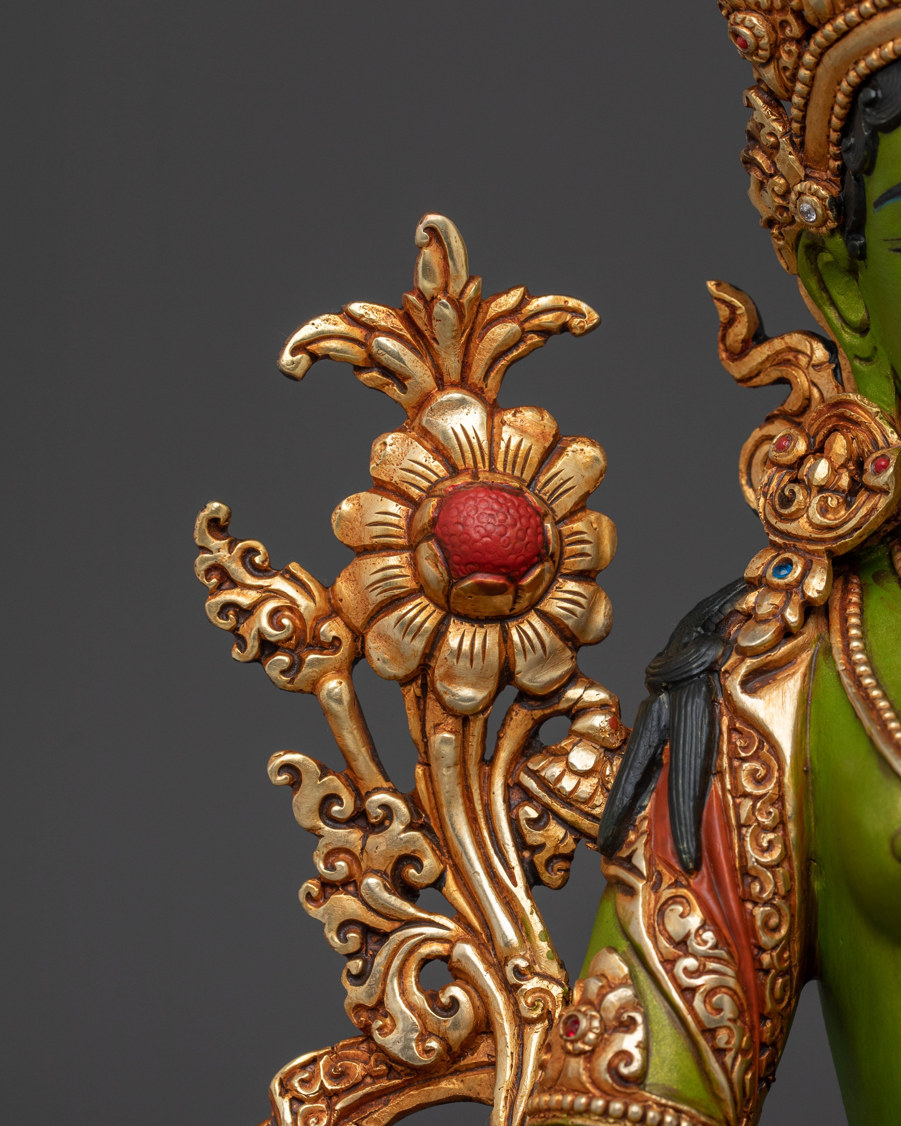 Green Tara Copper Statue | Handcrafted Serenity