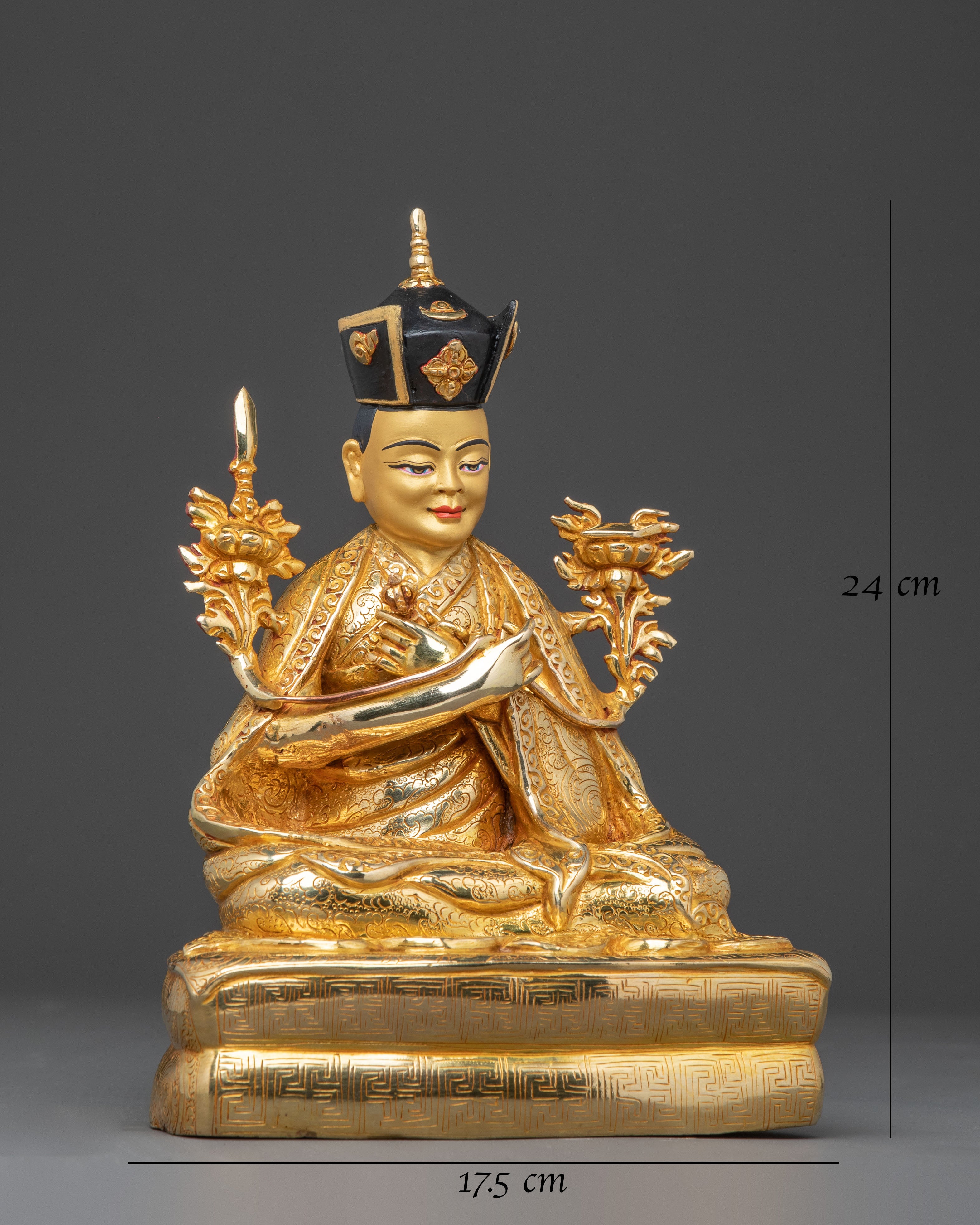 16 Karmapa Statue | Radiant 24K Gold Gilded