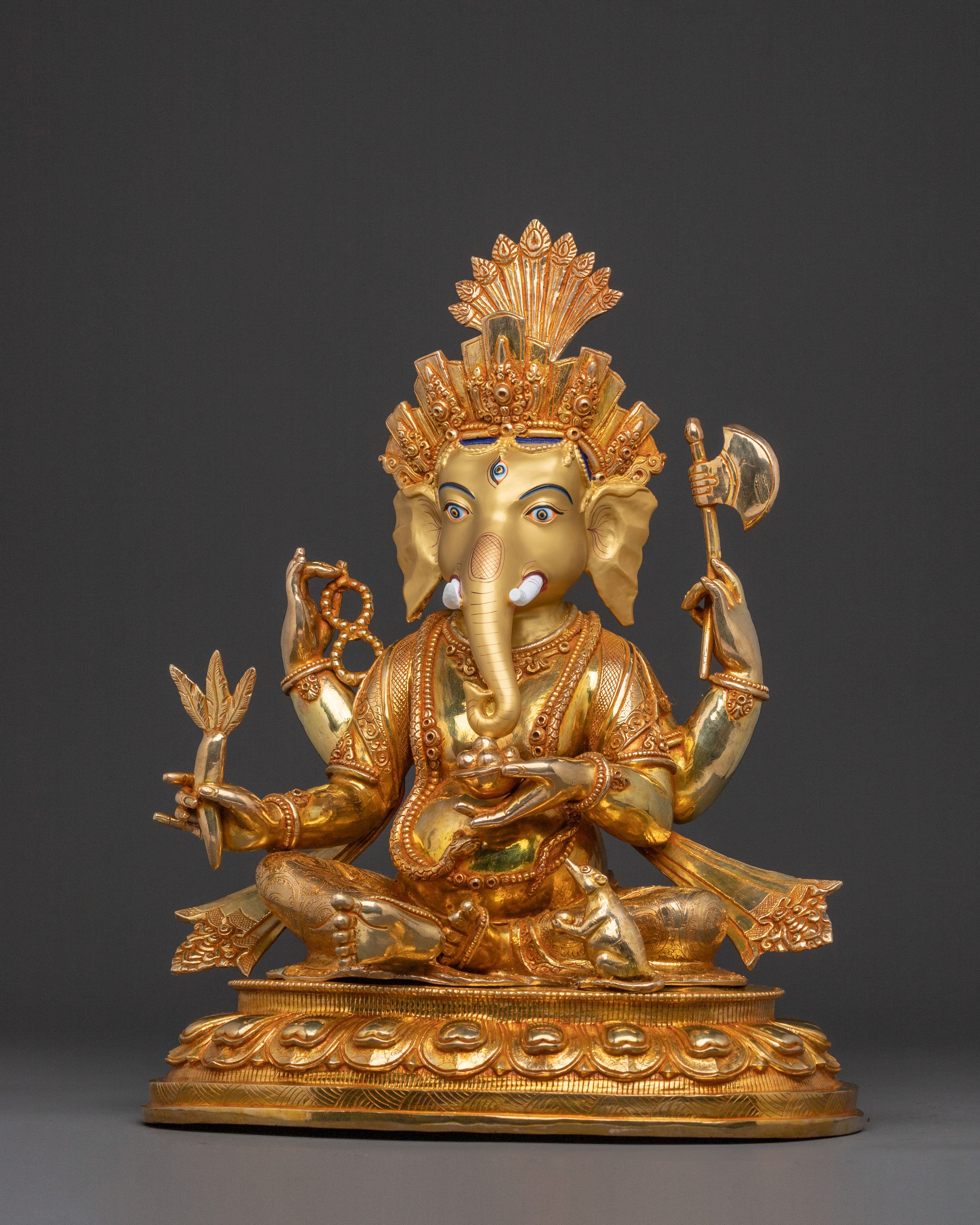 God Ganesh Traditional Golden Statue For