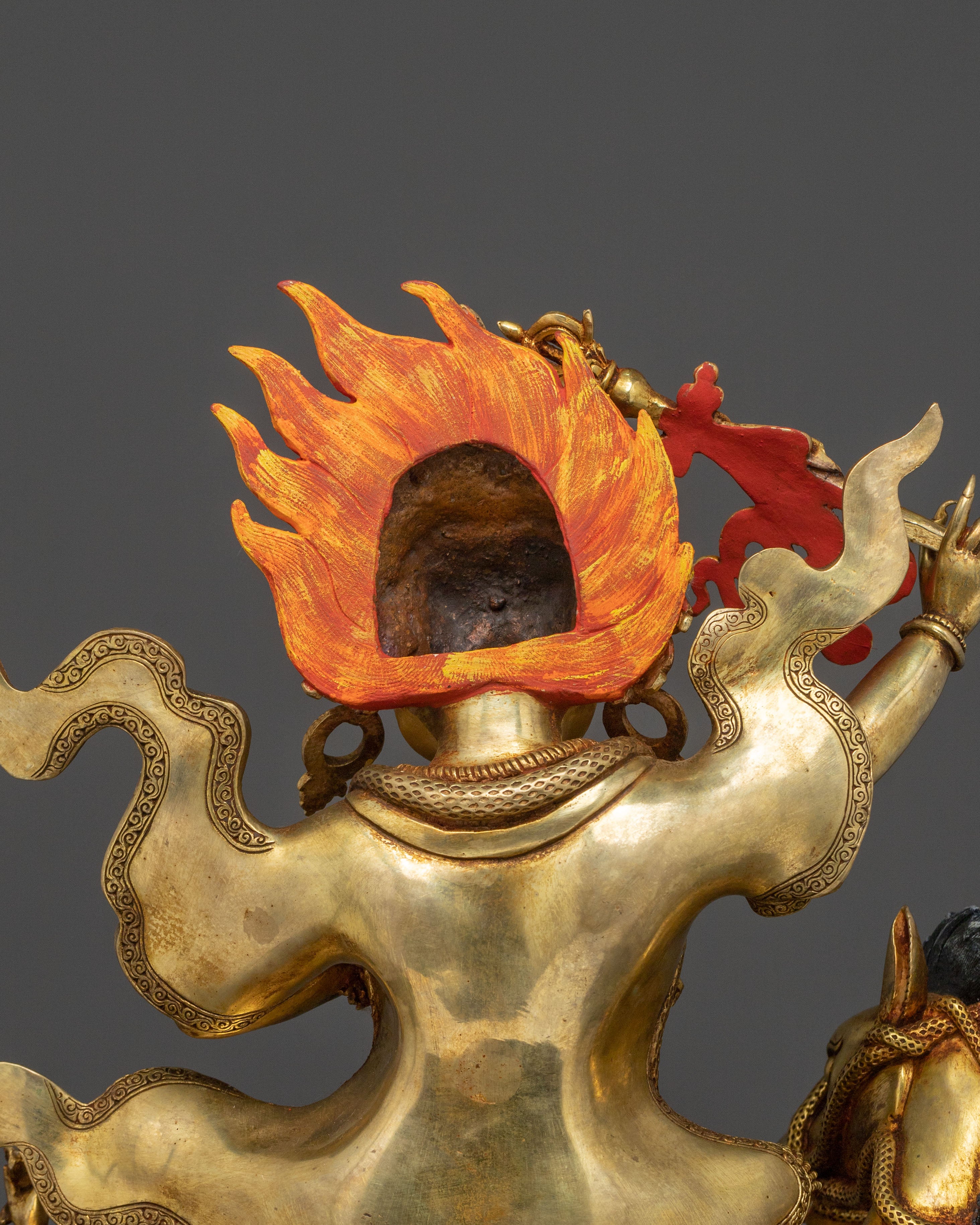 Palden Lhamo Wrathful Figure: Masterfully Gilded Protector