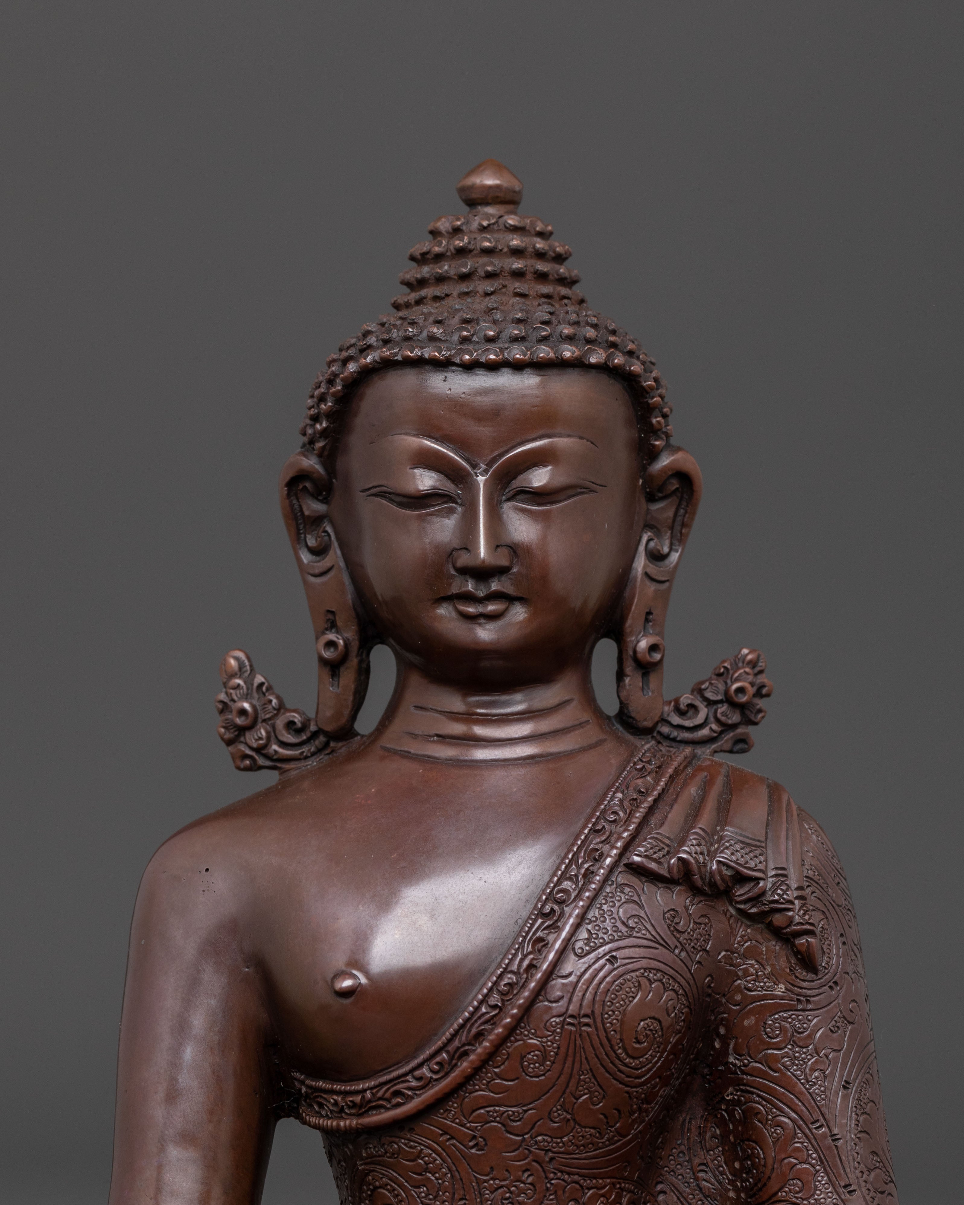 Sacred Amitabha Buddha Pure Land Statue – Oxidized Copper Artistry