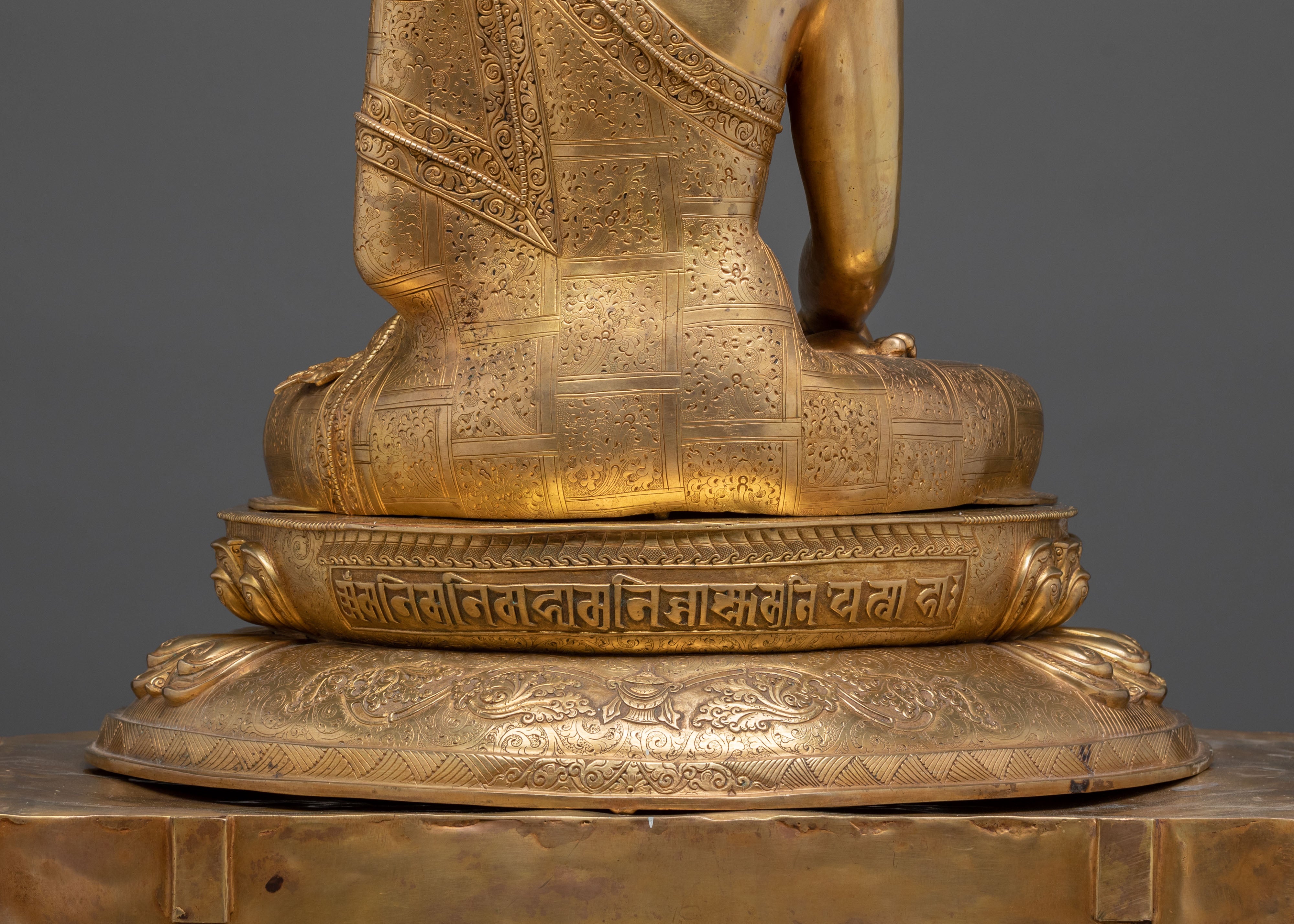 Shakyamuni Buddha Himalayan Statue Seated on a Throne