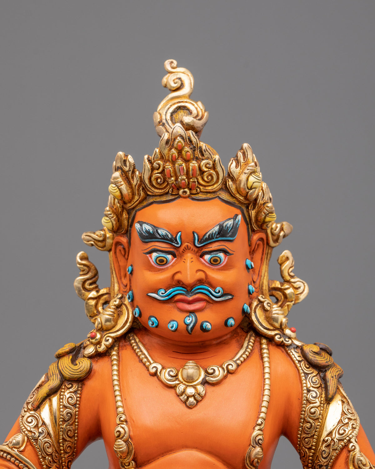 Dzambhala Fire Gold Gilded Sculpture | Wealth God