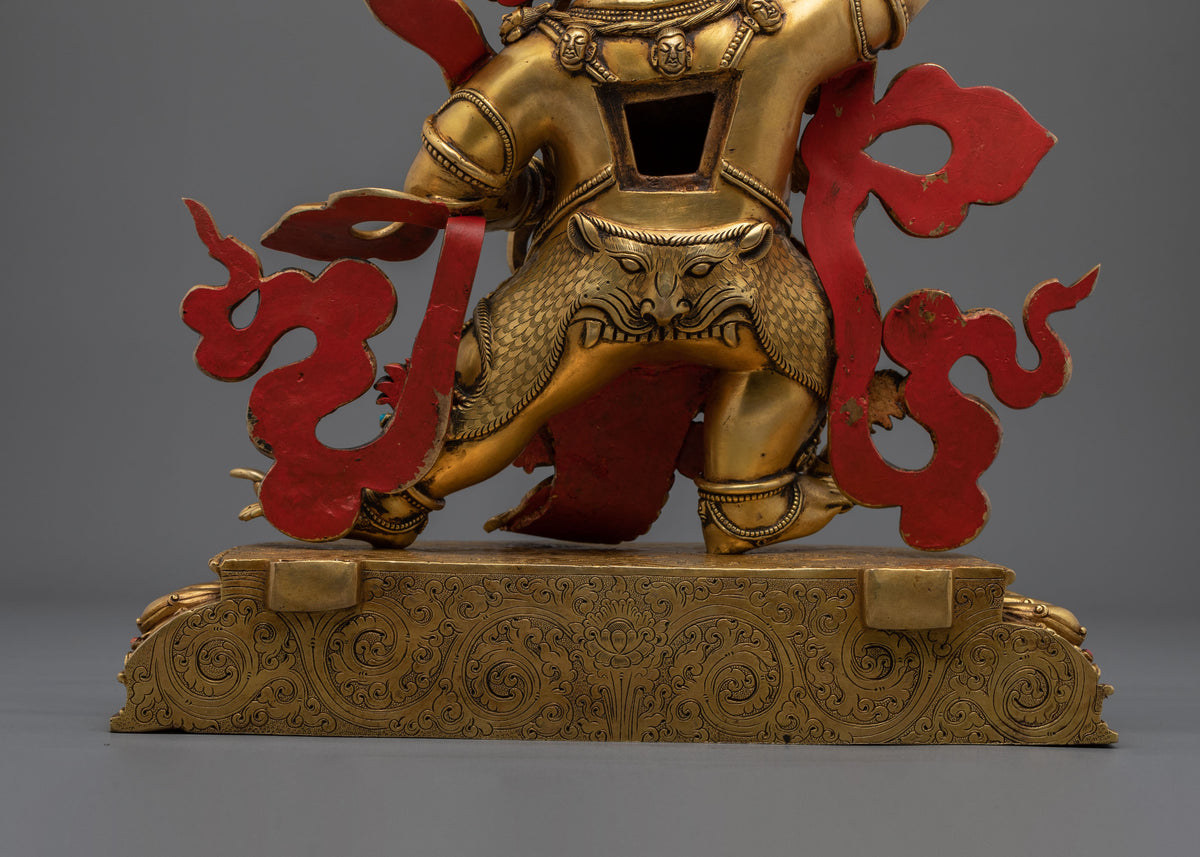 Black Manjushri Copper Figurine – 24K Gold Gilded Premium Artistry