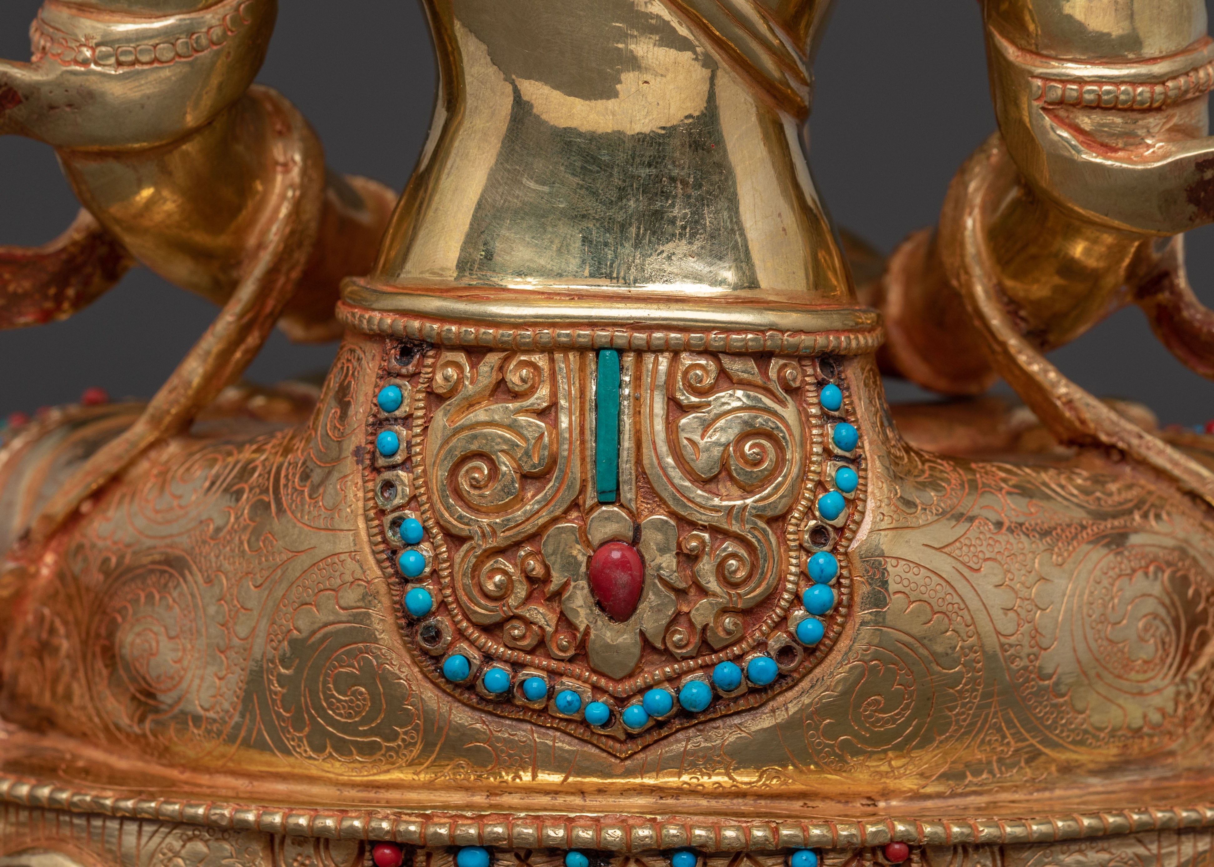 Amitayus Statue for Blessing | 24k Gold Gilded Icon